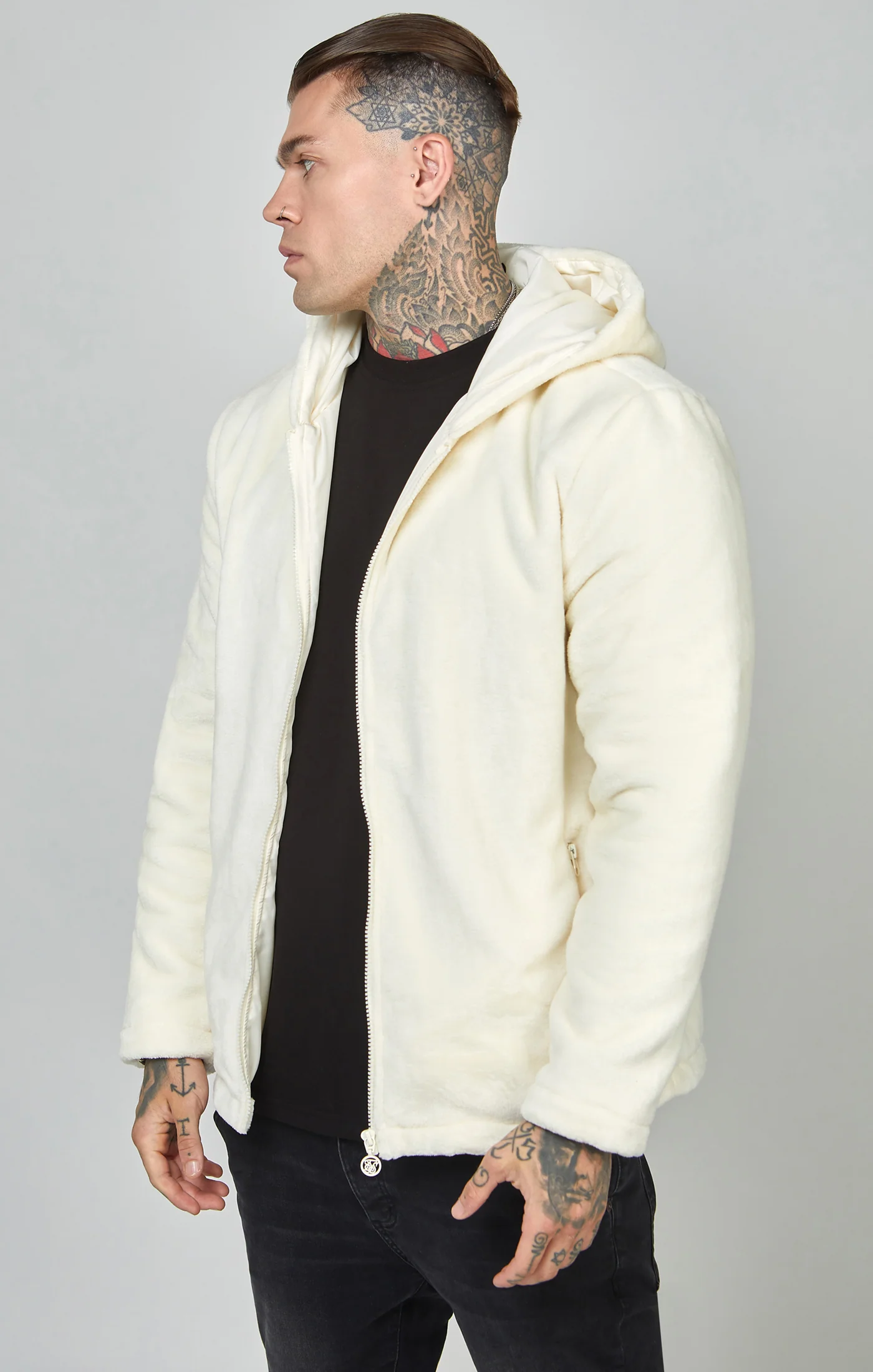 Branded Faux Fur Jacket - Image 4