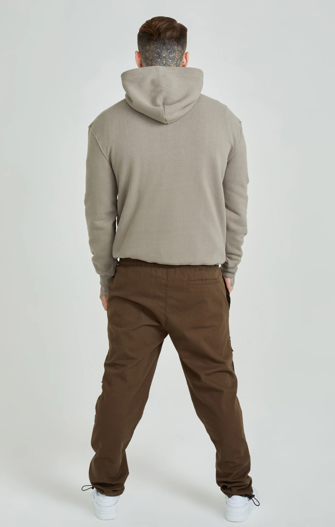 Brown Applique Logo Relaxed Fit Overhead Hoodie - Image 5
