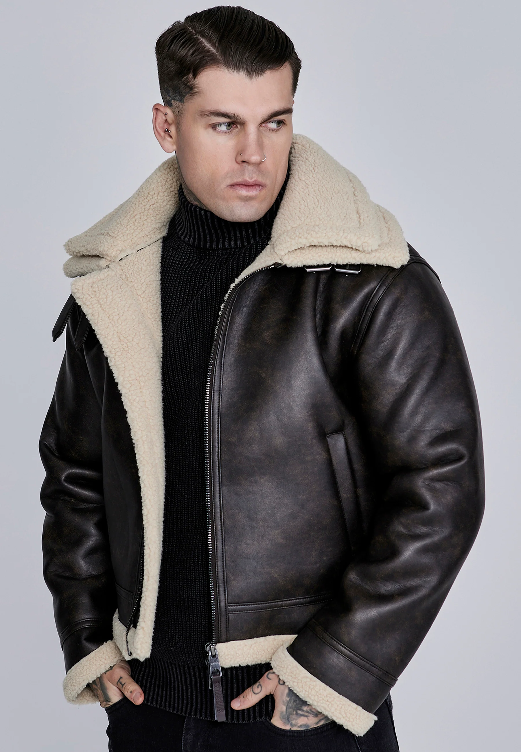 Brown Aviator Jacket - Image 2
