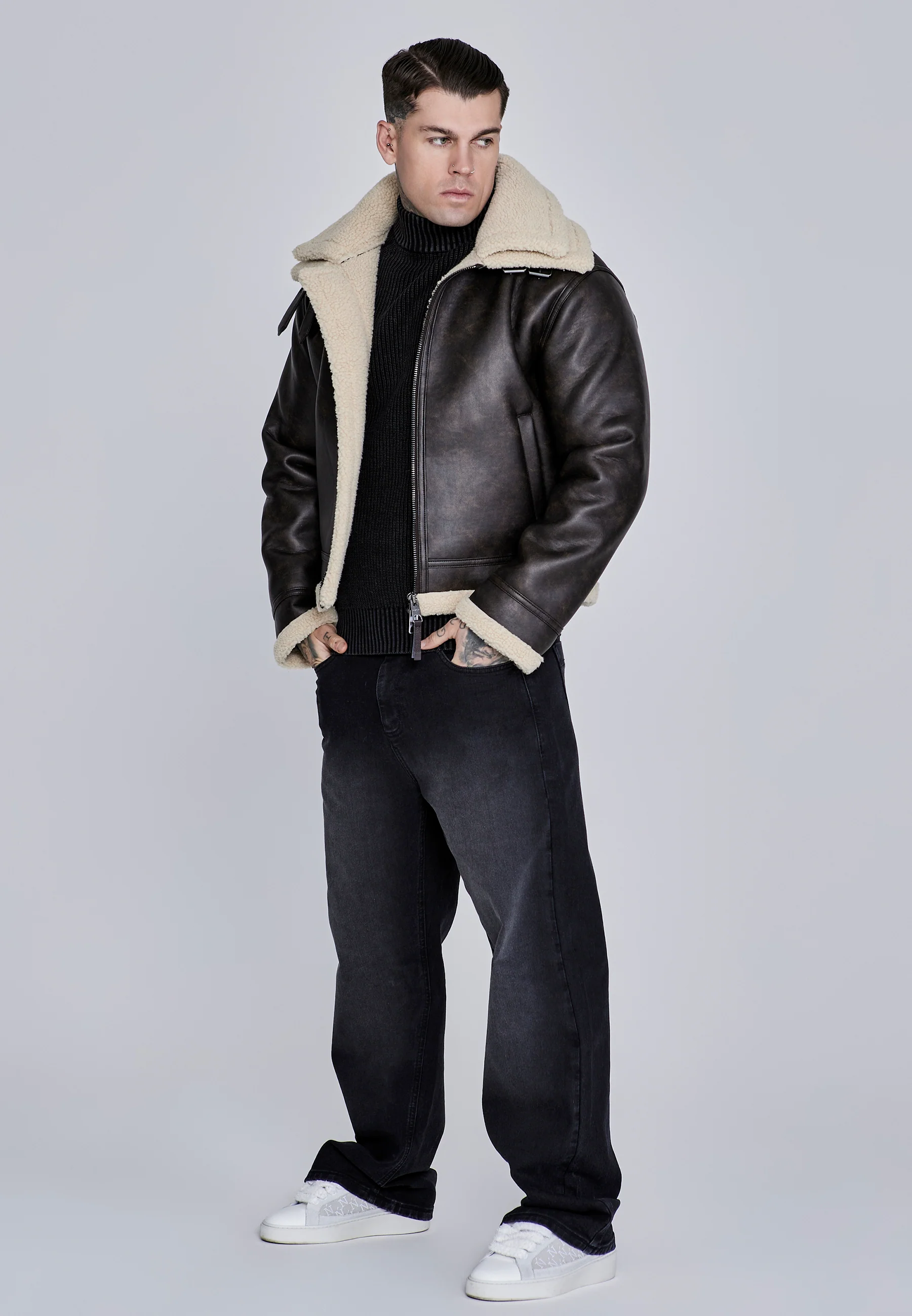 Brown Aviator Jacket - Image 5