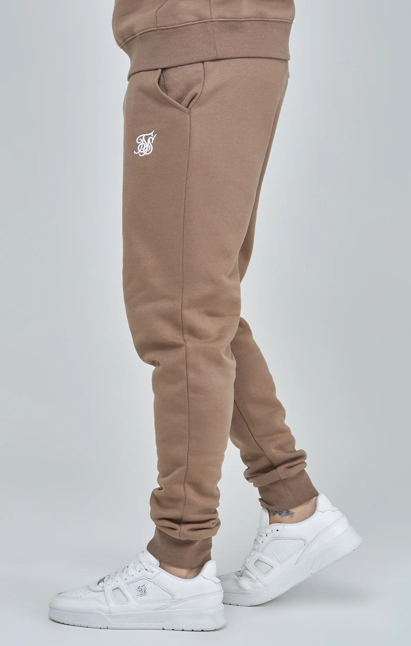 Brown Essential Cuffed Joggers - Image 3