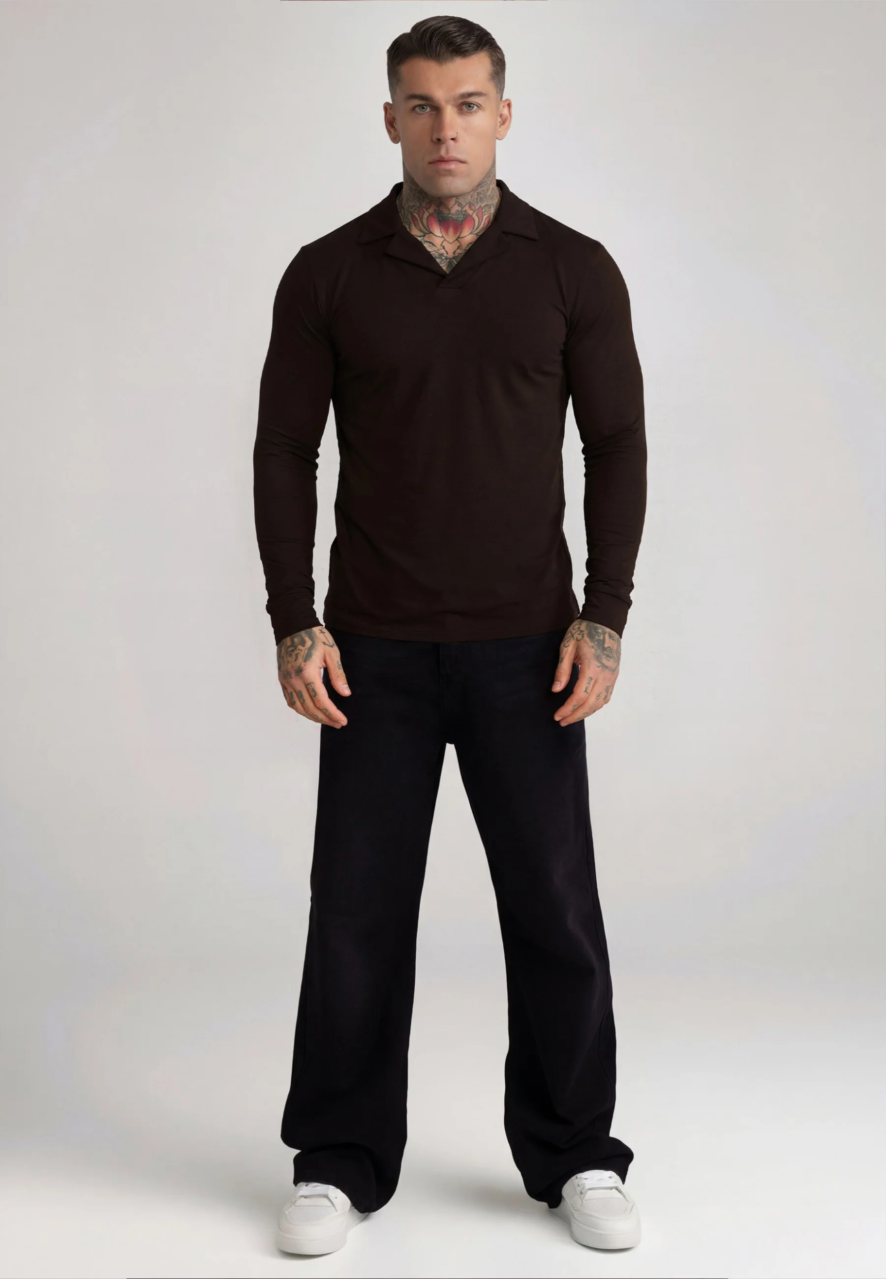 Brown LS Revere Polo - Image 3