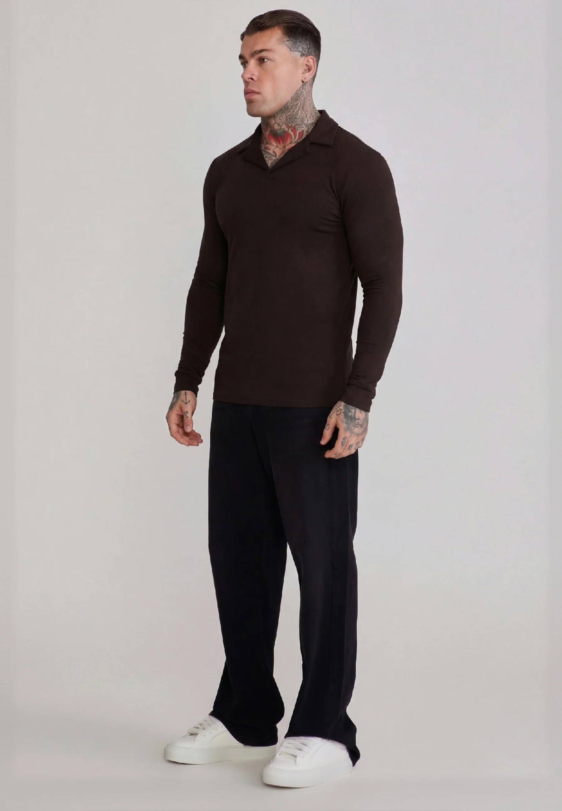 Brown LS Revere Polo - Image 4