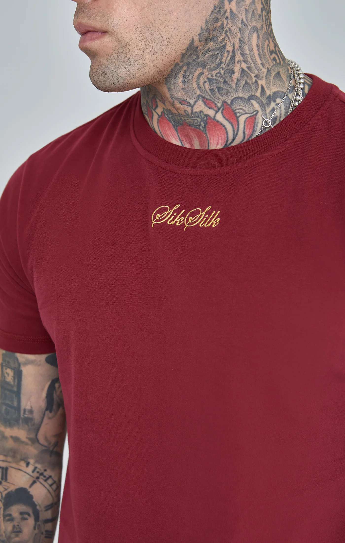 Burgundy Script Logo Oversized T-Shirt - Image 3