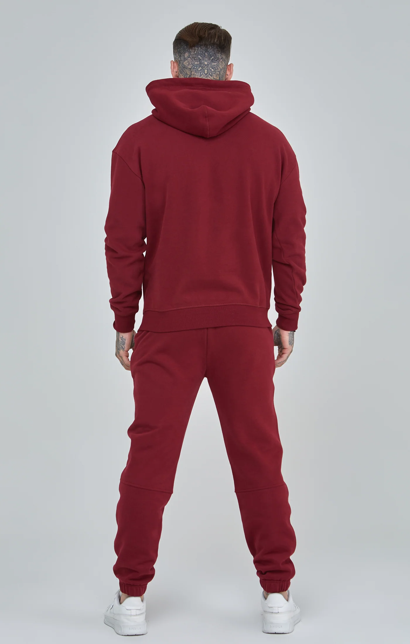 Burgundy Script Logo Relaxed Fit Hoodie - Image 5