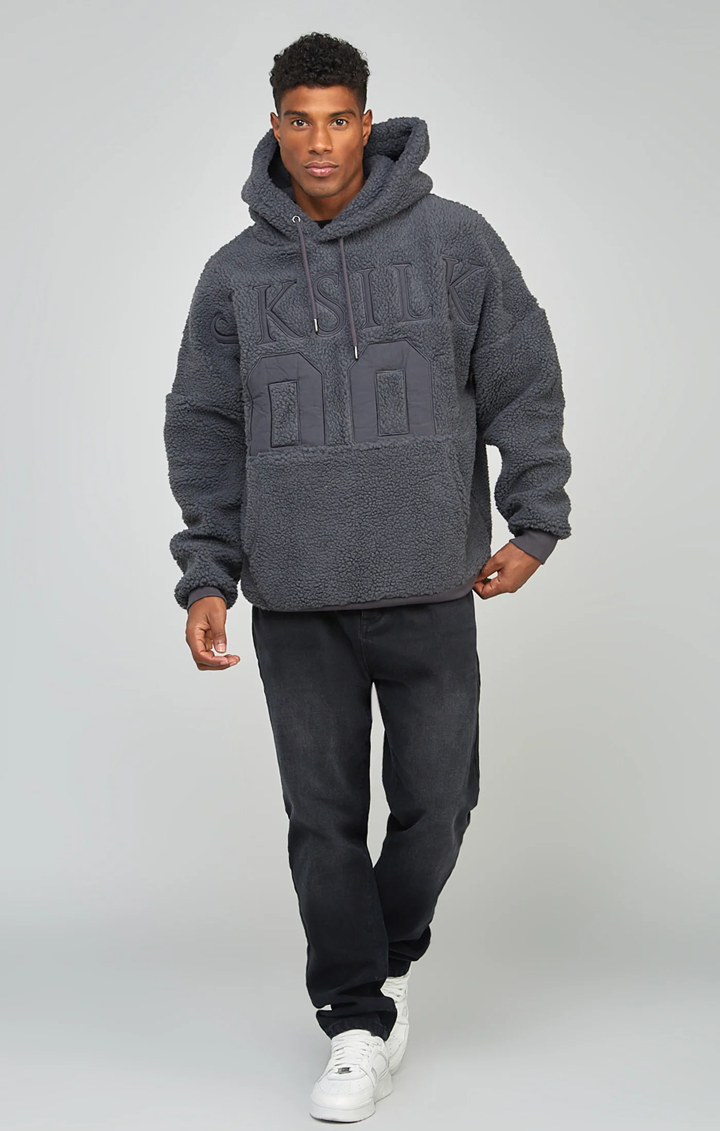 Charcoal Borg 89 Applique Overhead Hoodie - Image 3