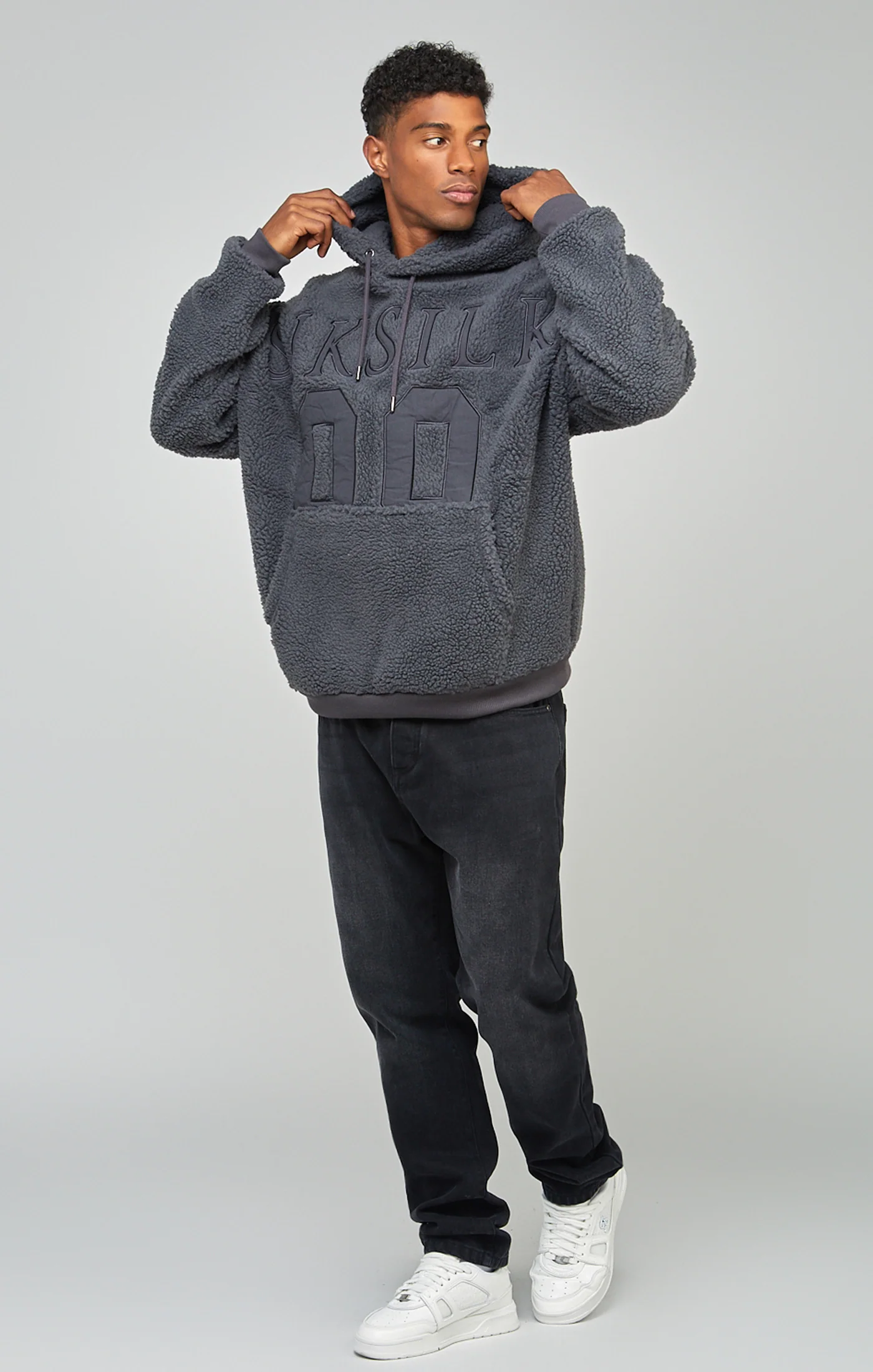 Charcoal Borg 89 Applique Overhead Hoodie - Image 4