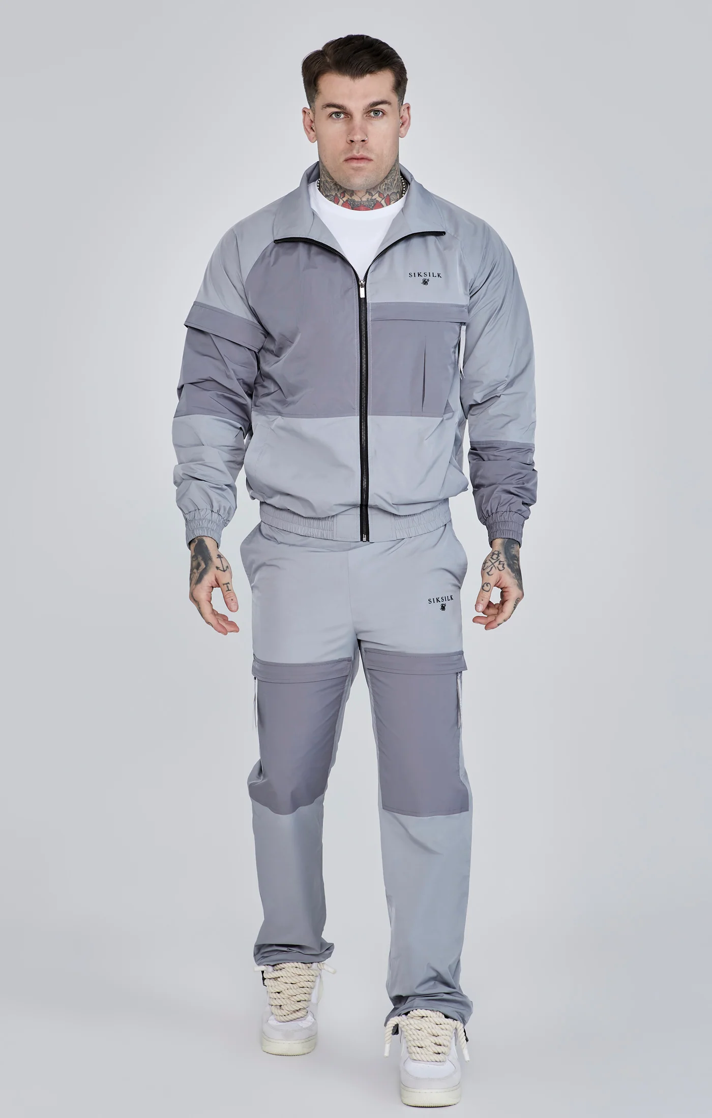 Grey Cut And Sew Joggers - Image 2