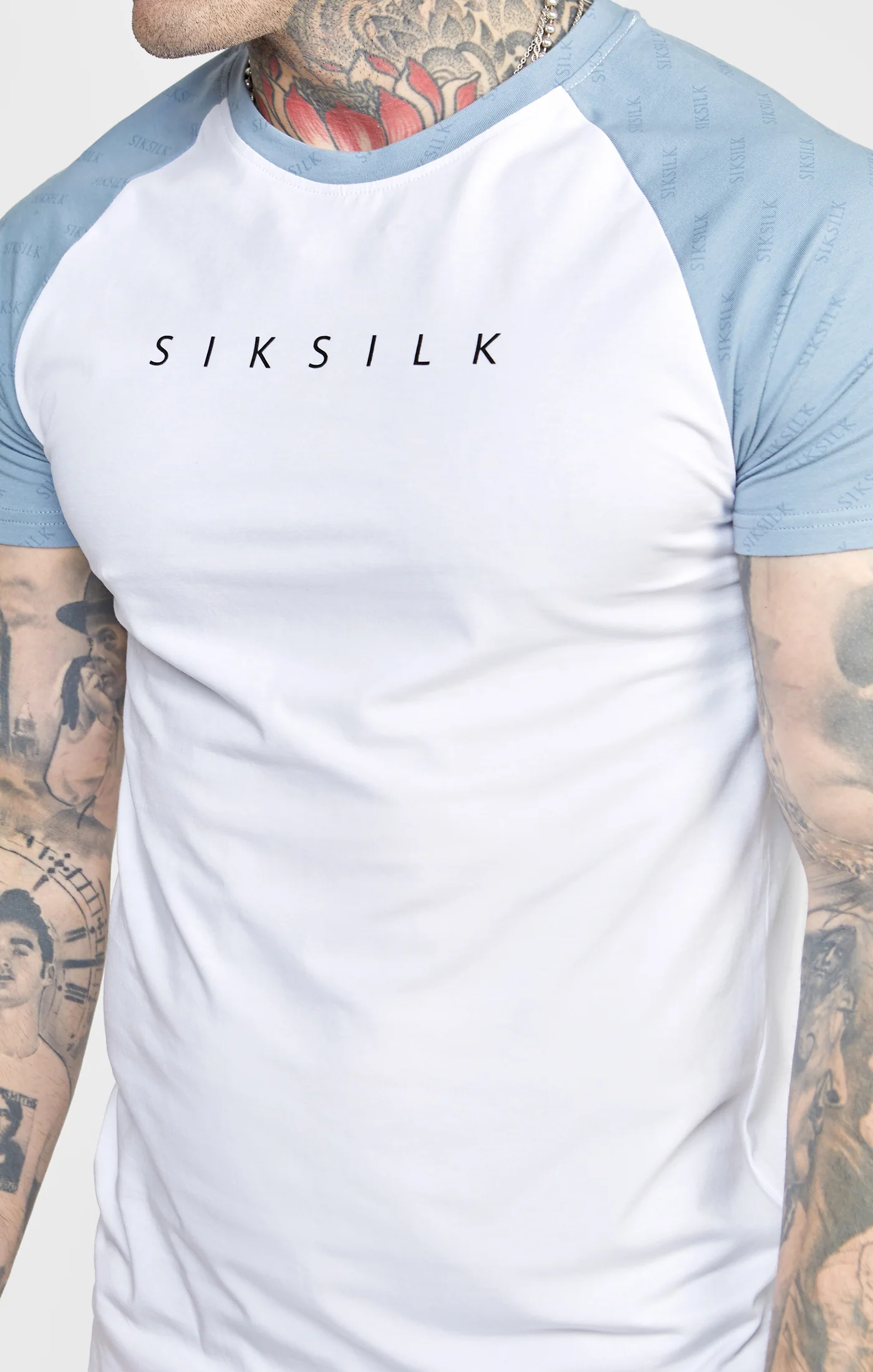 White Colour Block Muscle Fit T-Shirt - Image 2