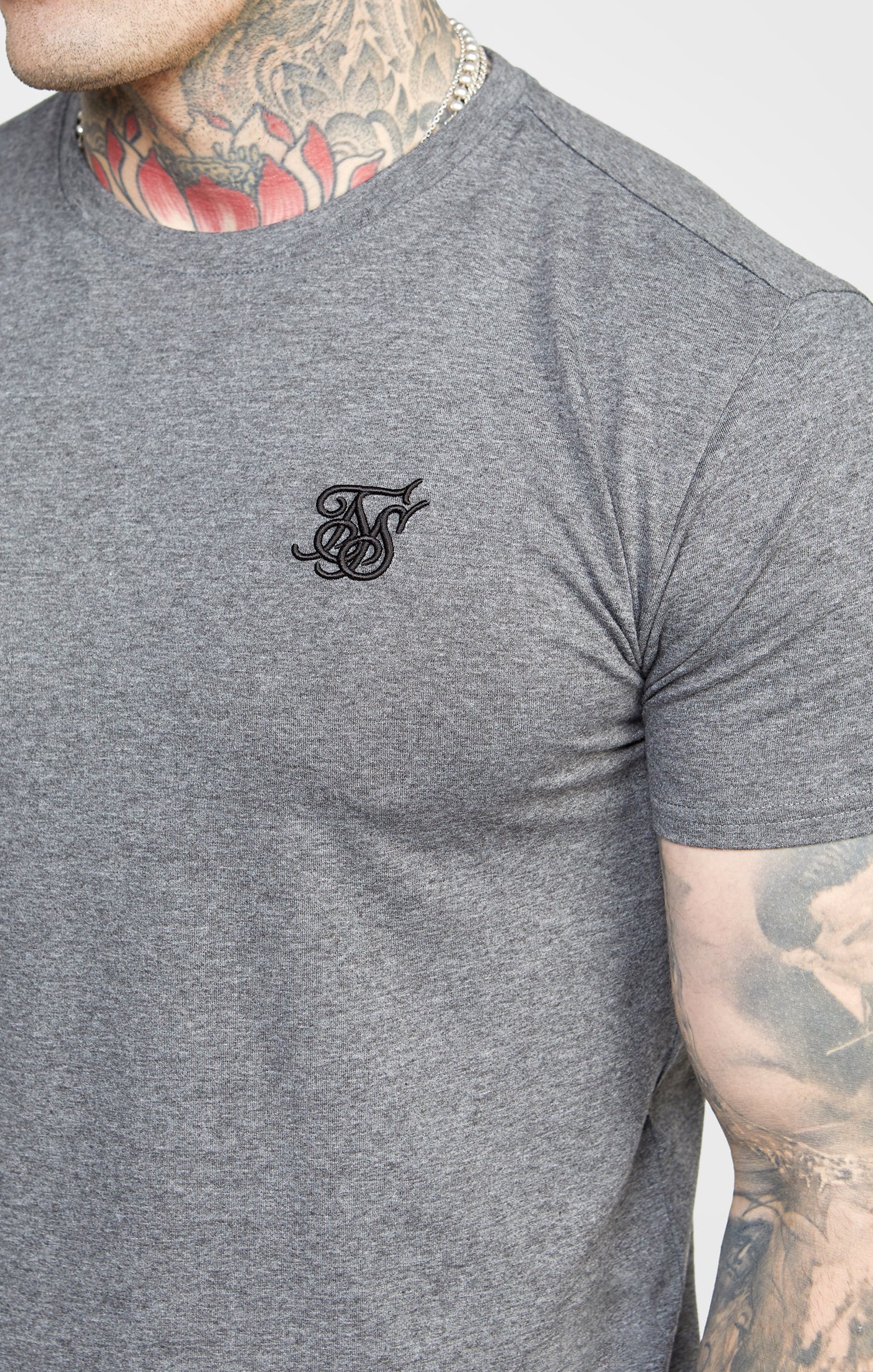 Dark Grey Essential Muscle Fit T-Shirt - Image 2