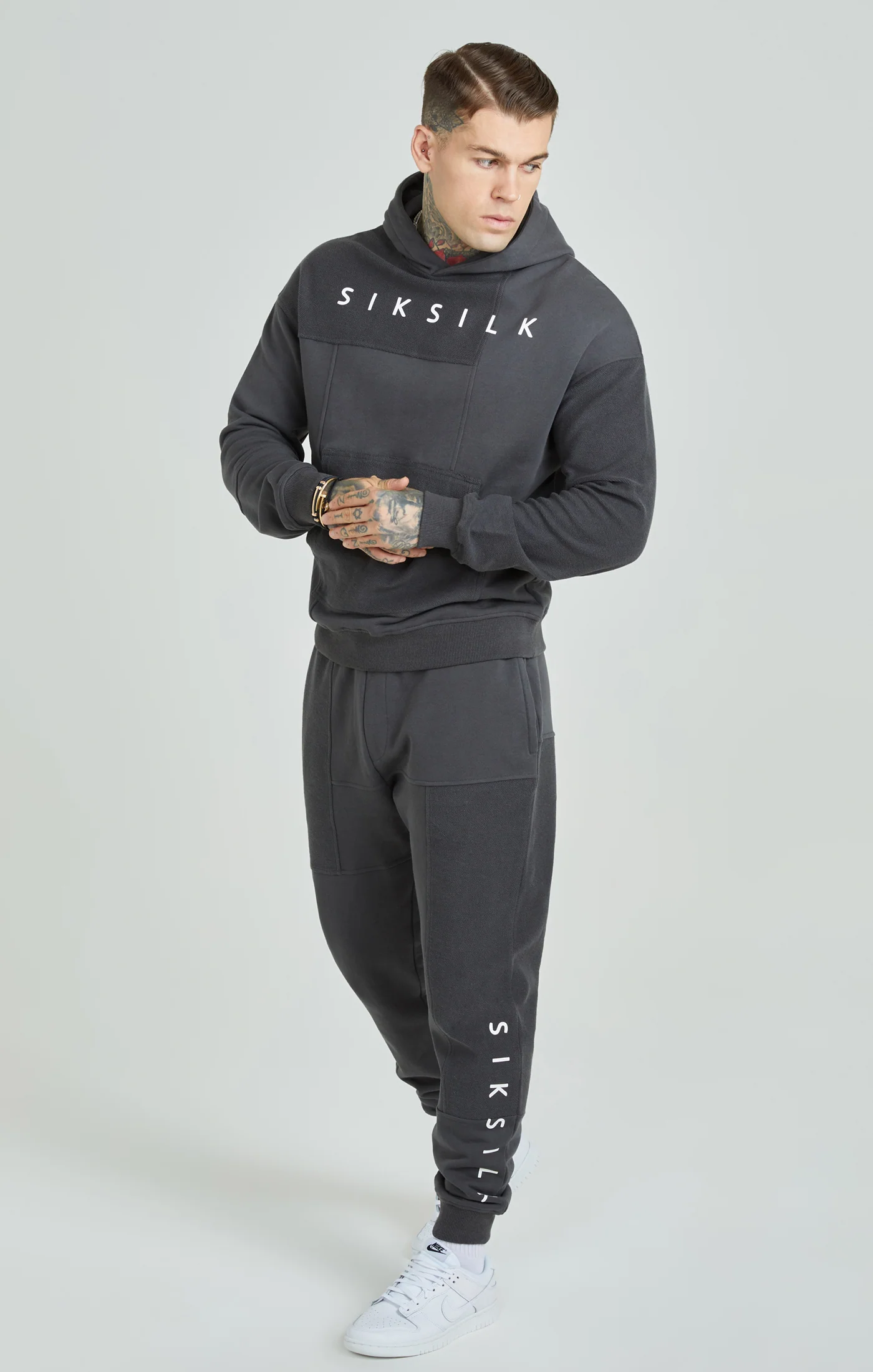 Dark Grey Cut & Sew Joggers - Image 2