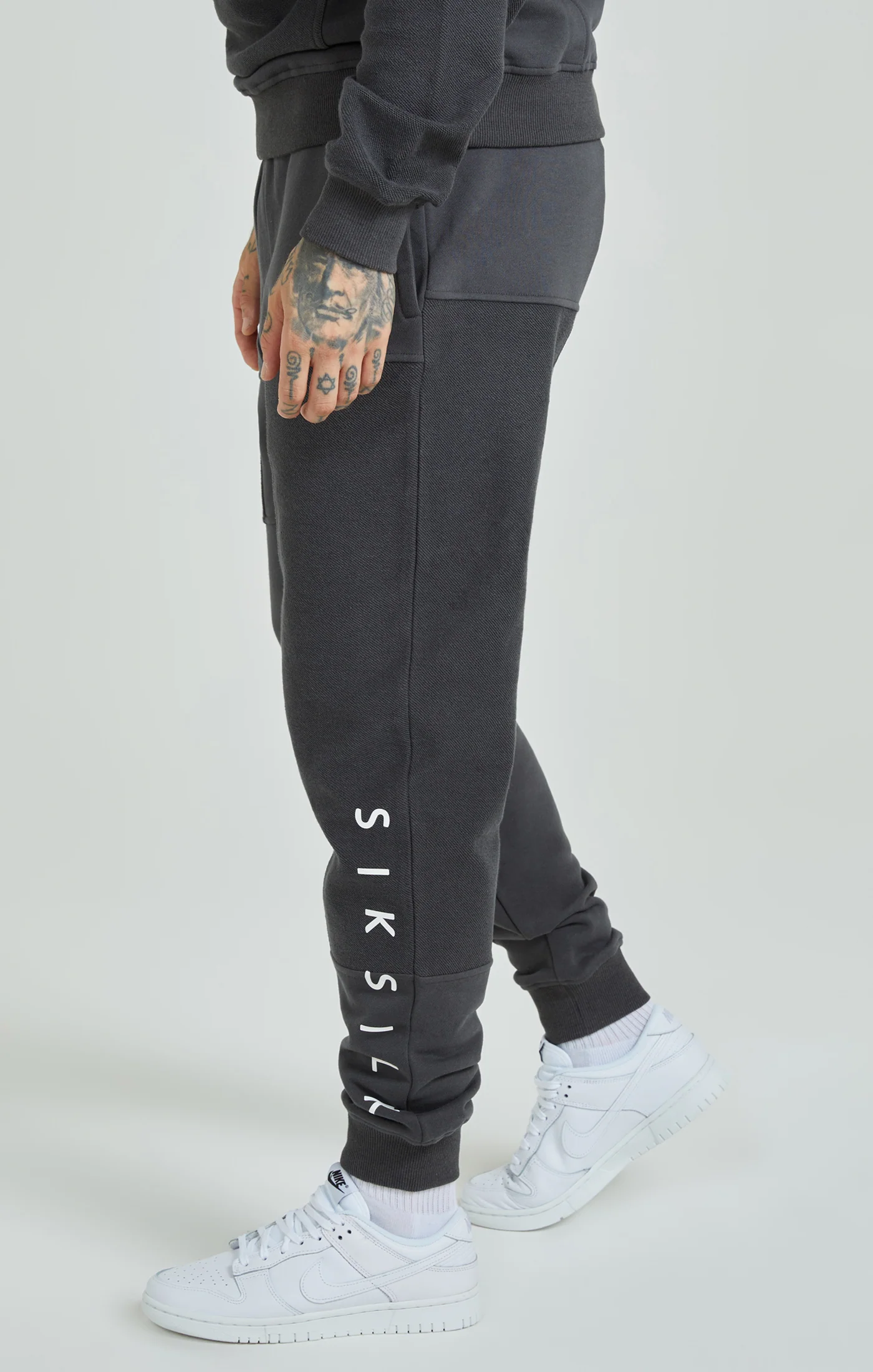Dark Grey Cut & Sew Joggers - Image 3