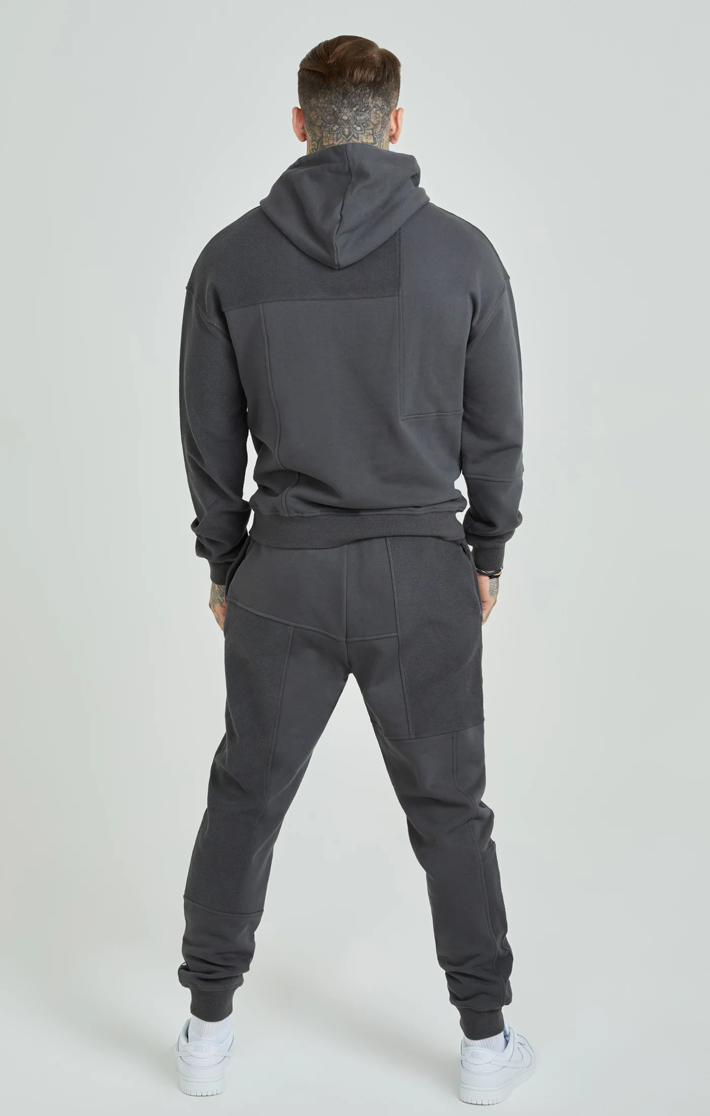Dark Grey Cut & Sew Joggers - Image 5