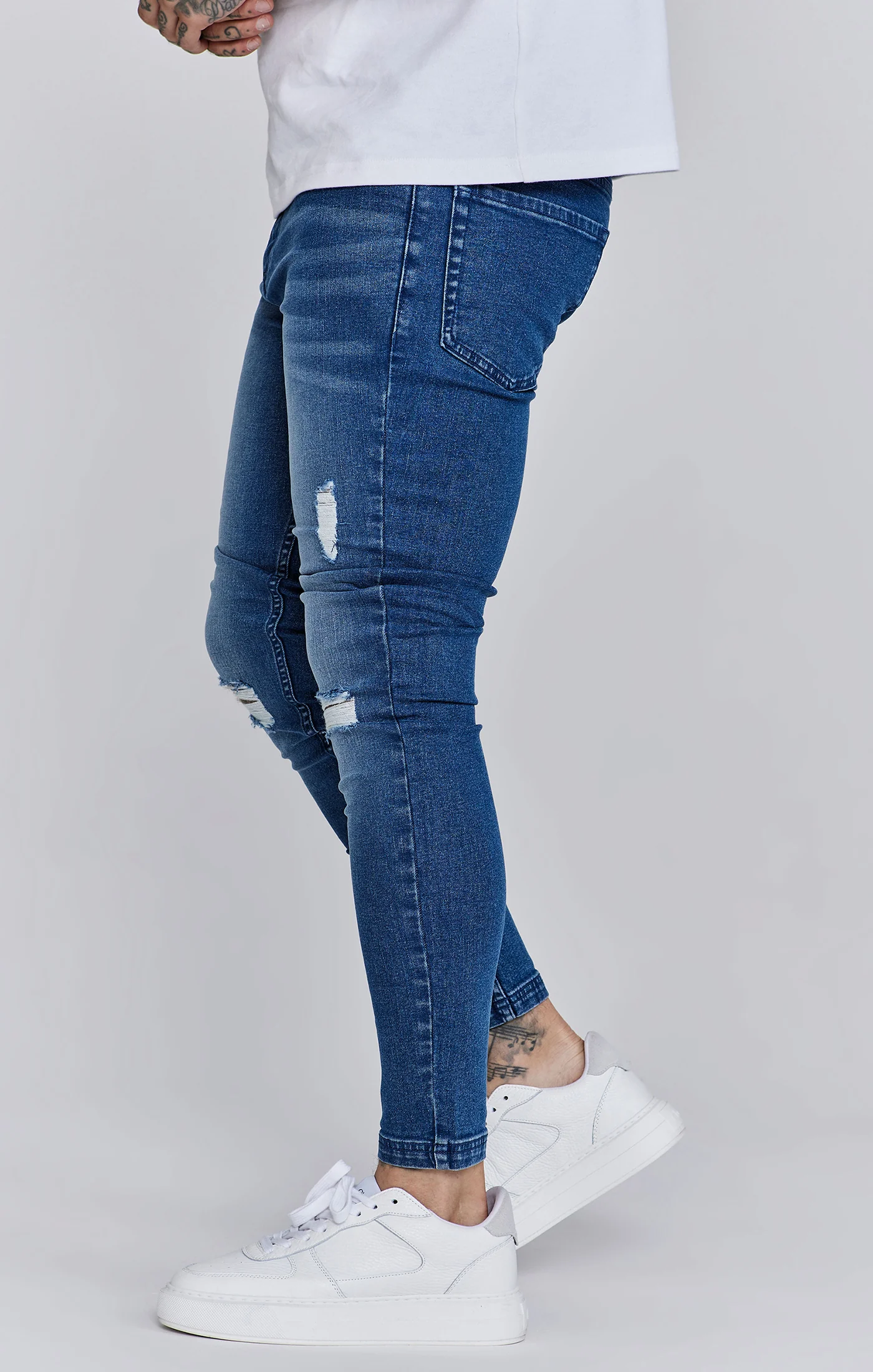 Skinny Jeans Washed Mid Blue - Image 3