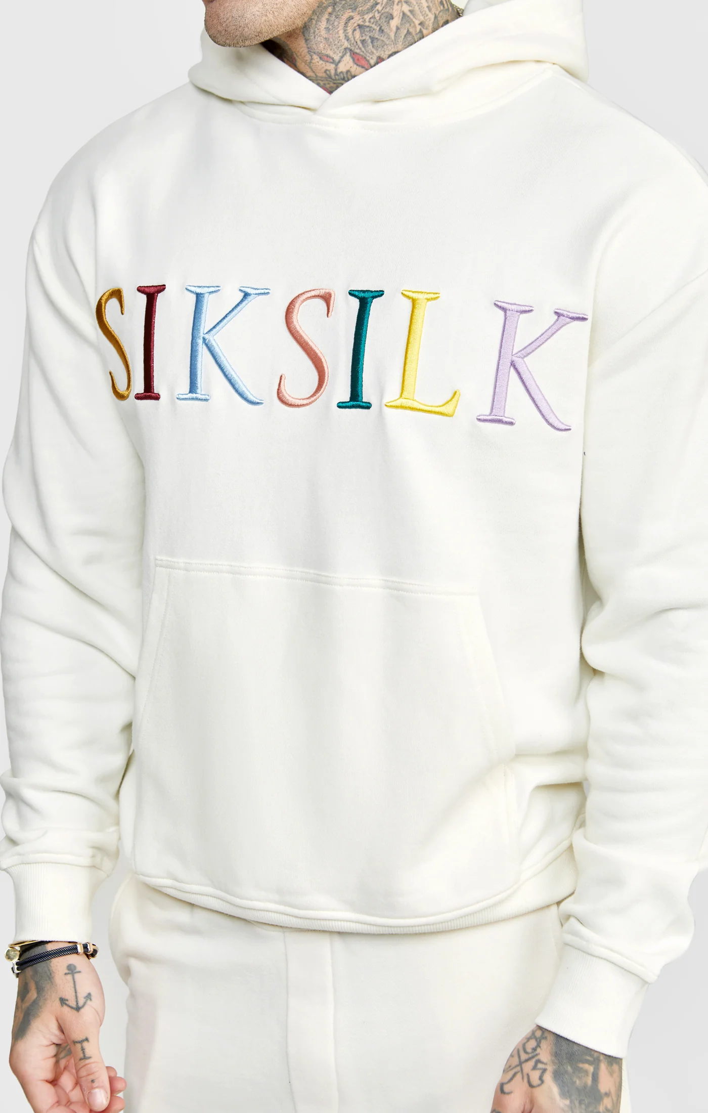 Ecru Coloured Logo Hoodie - Image 2