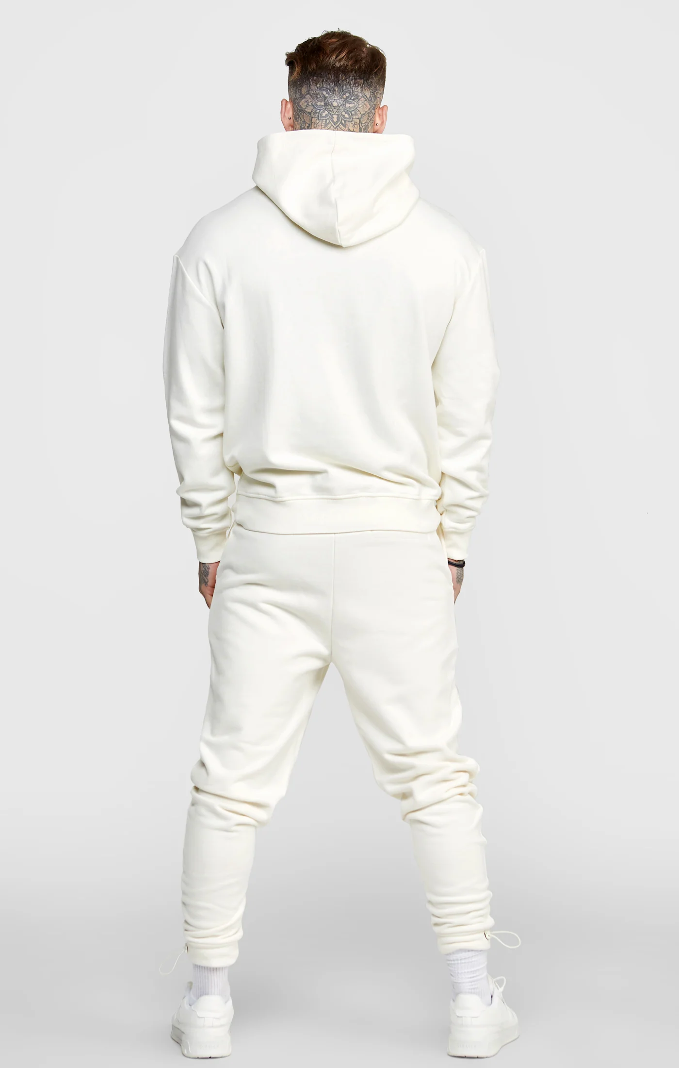 Ecru Coloured Logo Hoodie - Image 5