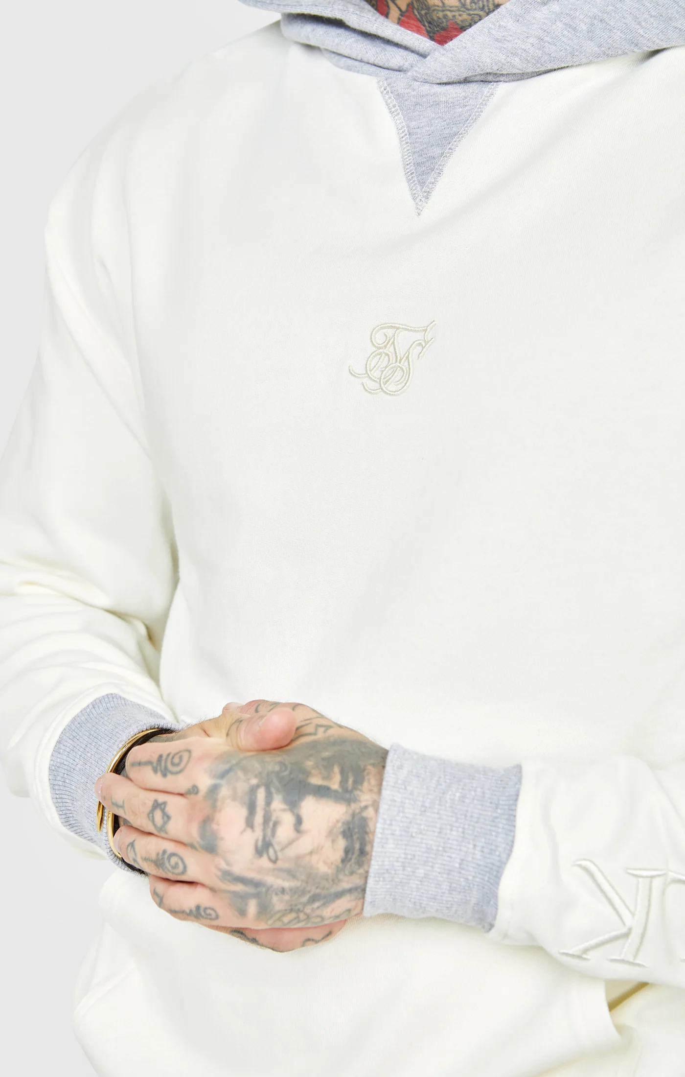 Ecru Contrast Hood Hoodie - Image 2
