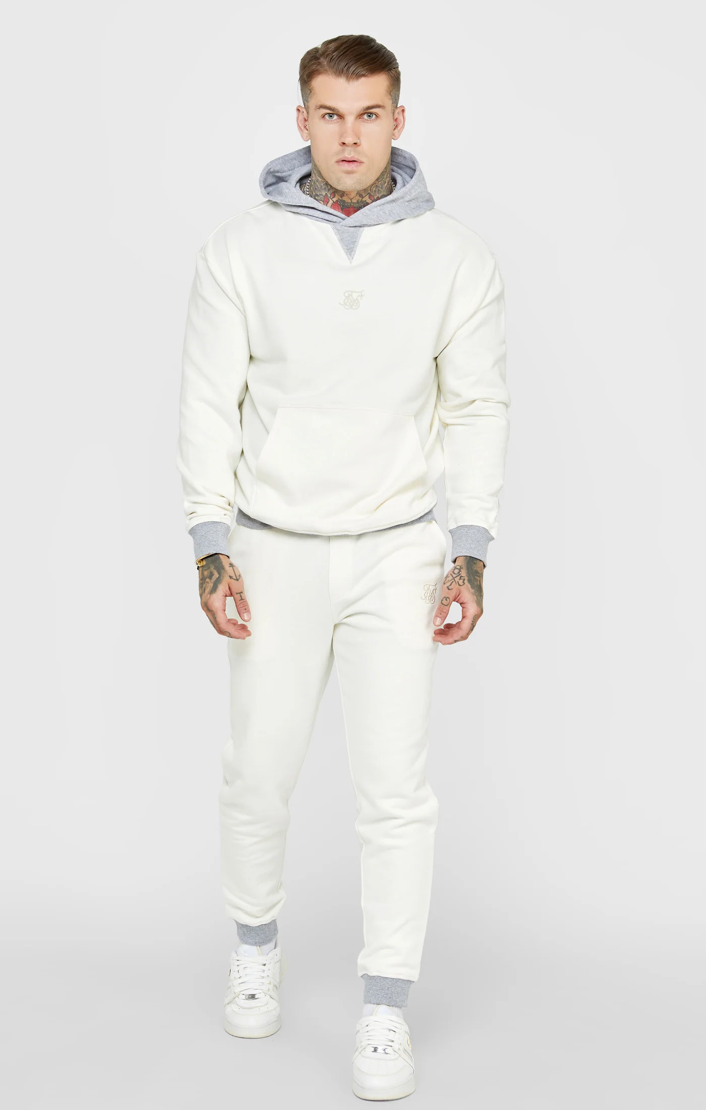 Ecru Contrast Hood Hoodie - Image 3