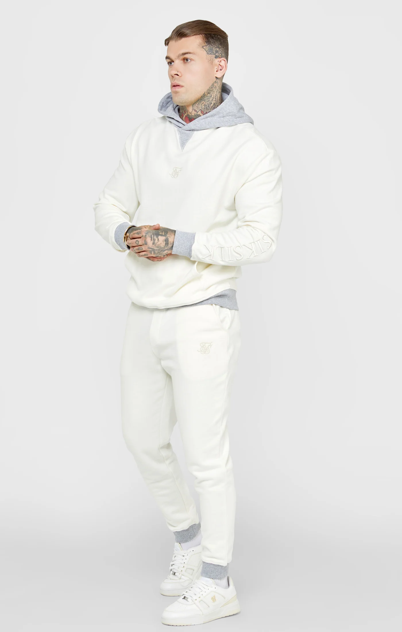 Ecru Contrast Hood Hoodie - Image 4