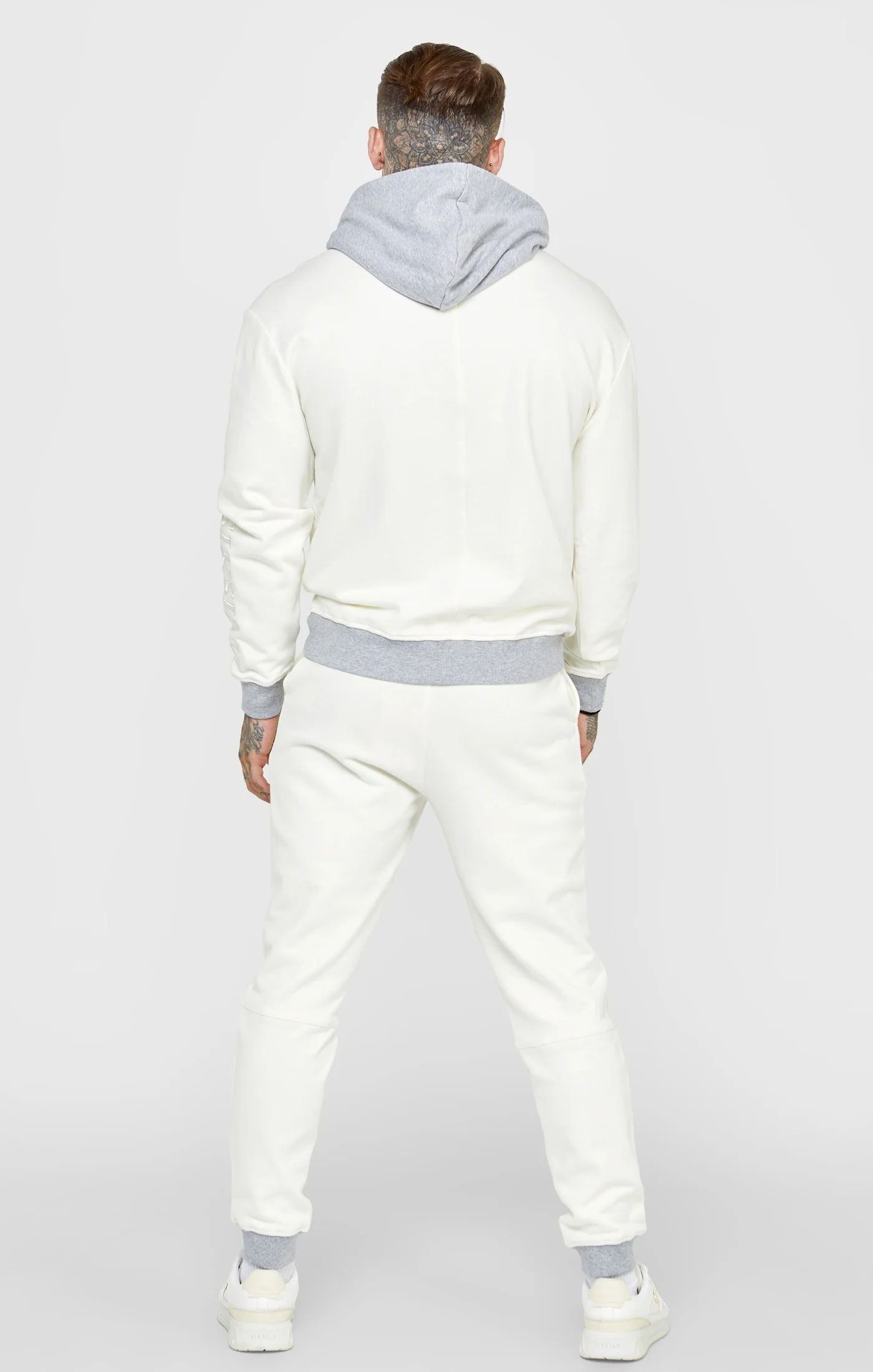 Ecru Contrast Hood Hoodie - Image 5