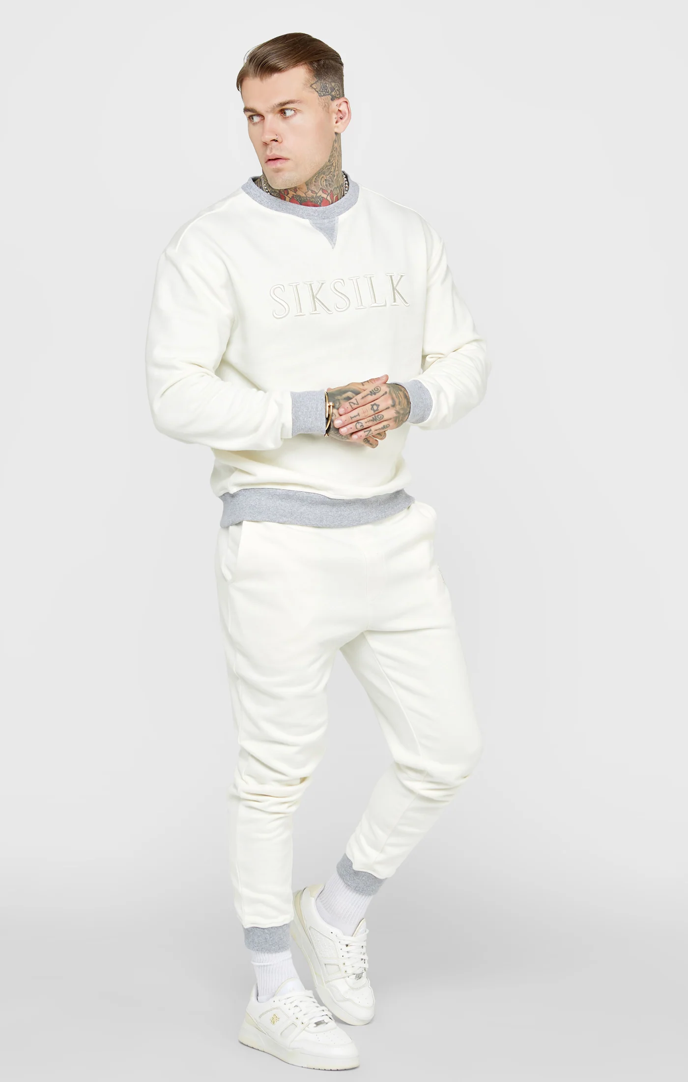 Ecru Contrast Oversized Sweater - Image 4