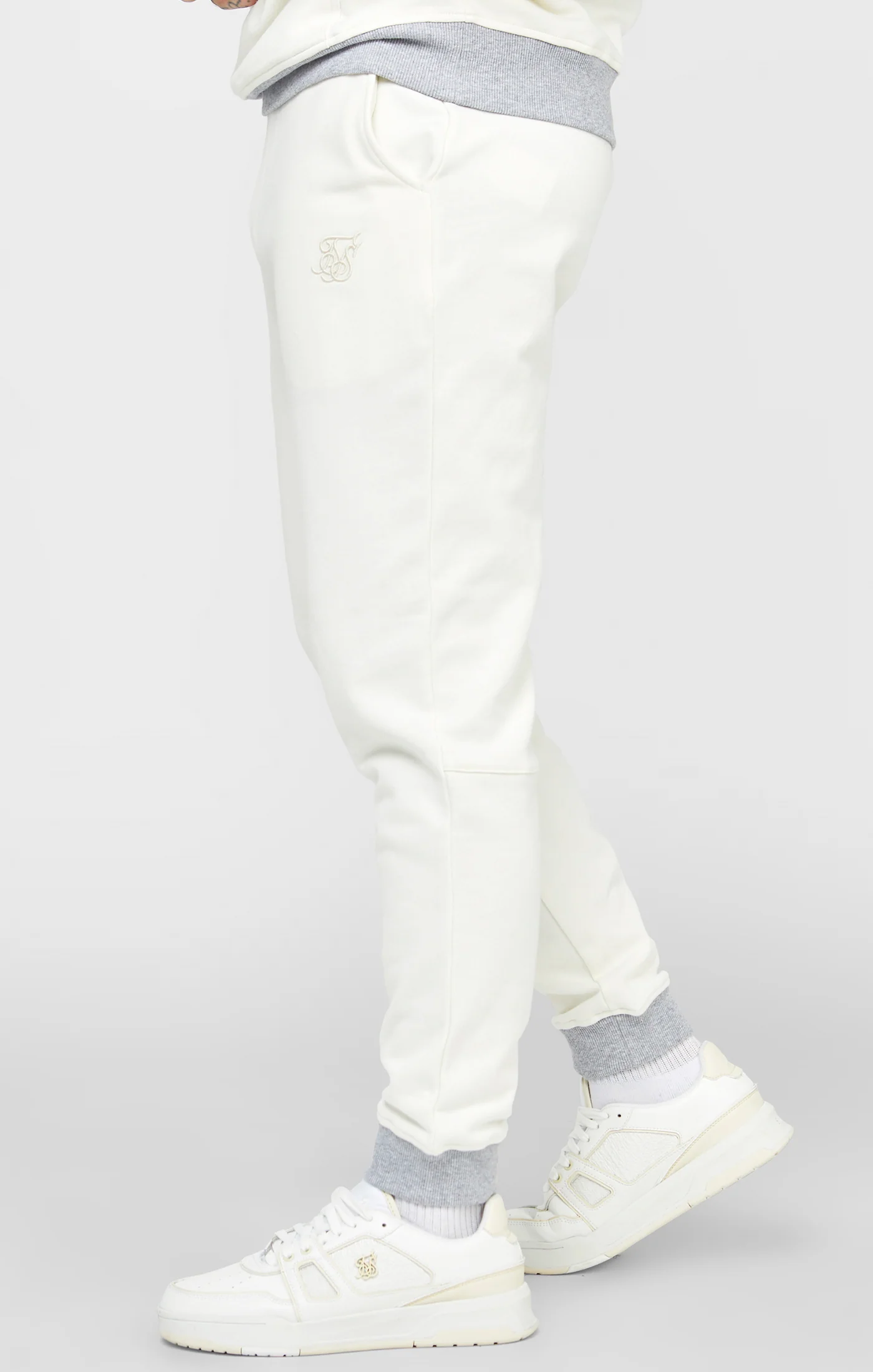 Ecru Contrast Waistband Jogger - Image 2