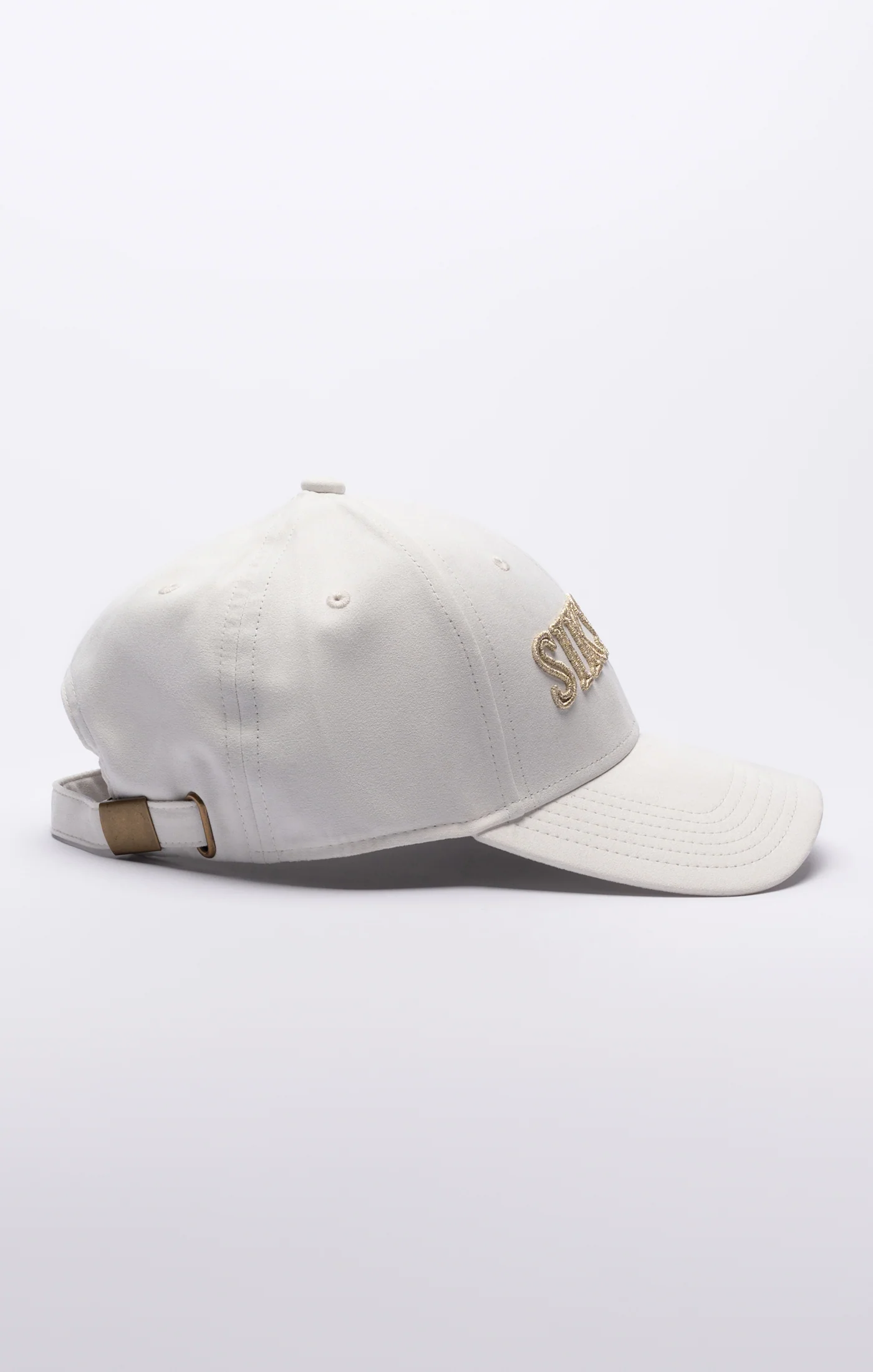 Ecru Faux Suede Baseball Cap - Image 3