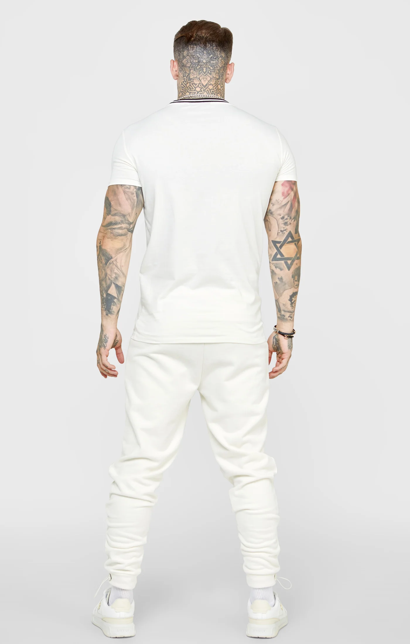 Ecru Gym Fit T-Shirt W Yarn Dyed Rib - Image 5