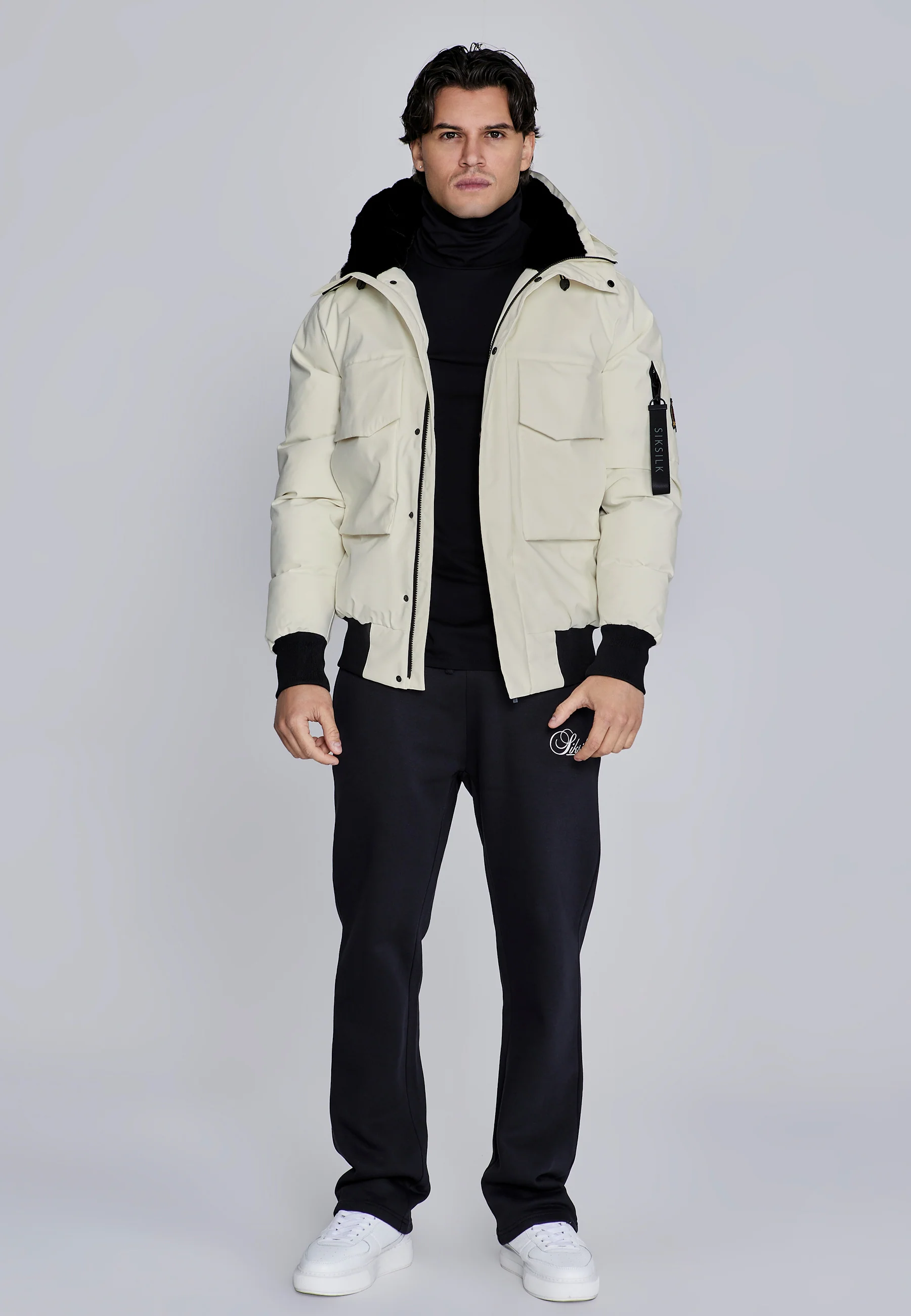 Ecru Hooded Bomber Jacket - Image 4