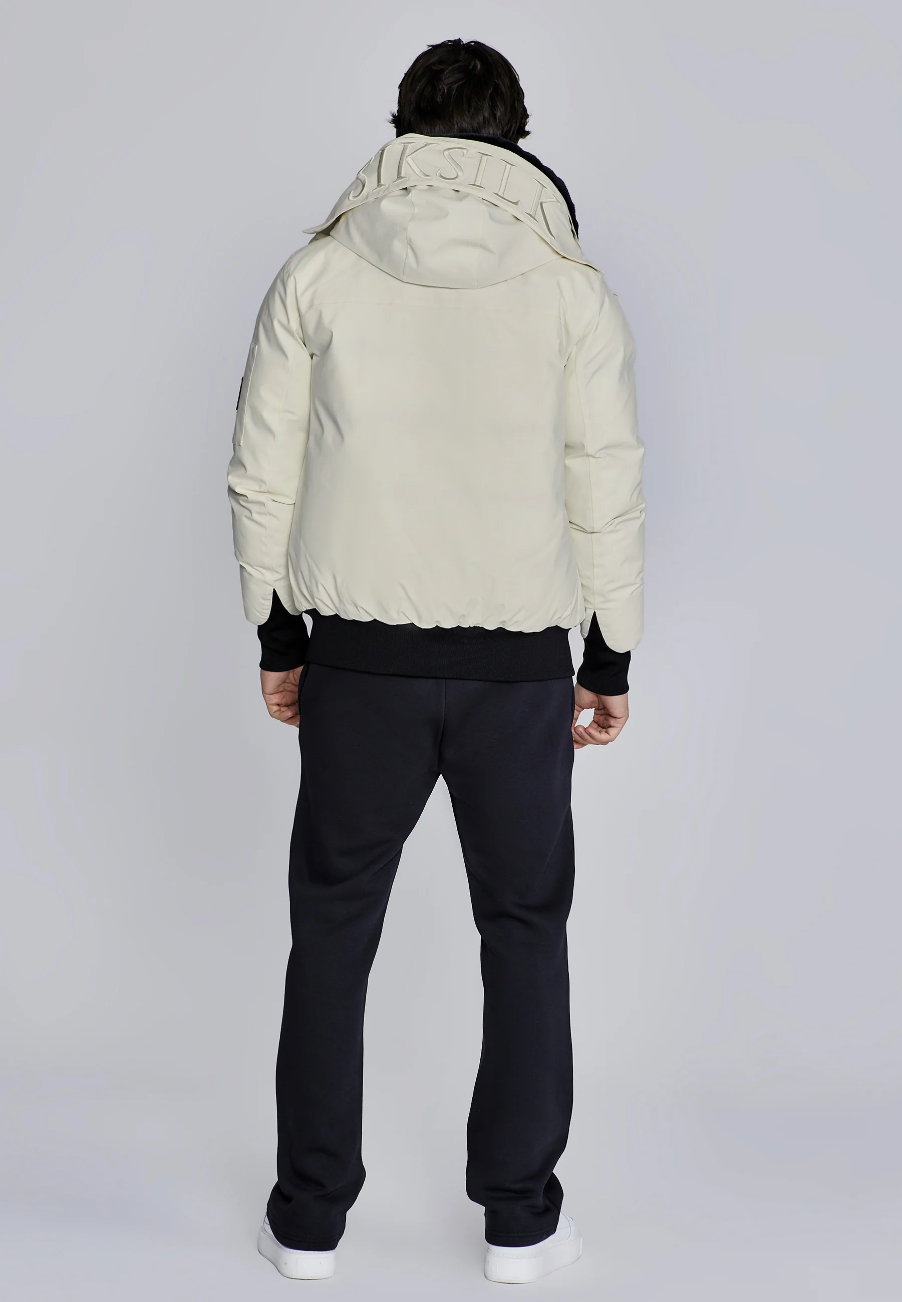 Ecru Hooded Bomber Jacket - Image 5