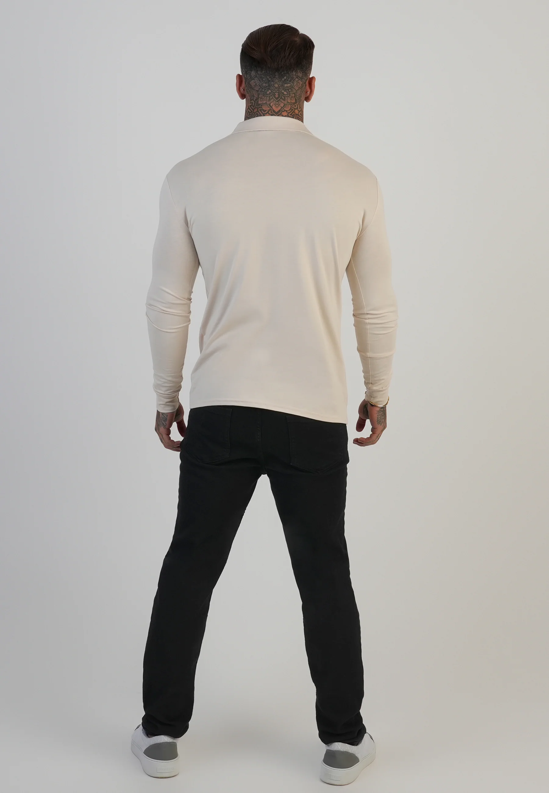 Ecru LS Revere Polo - Image 5
