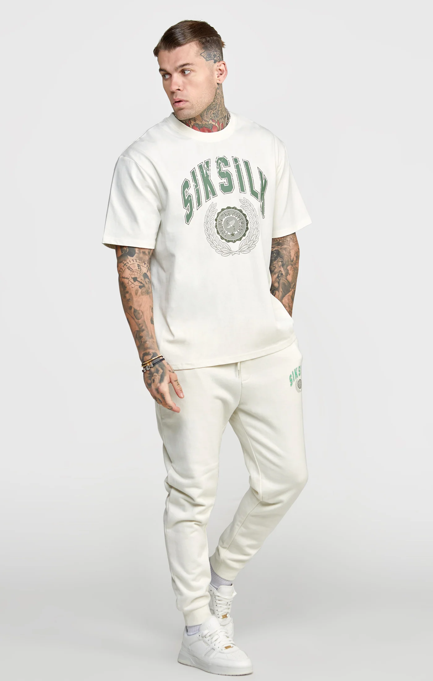 Ecru Oversized Graphic T-Shirt - Image 4