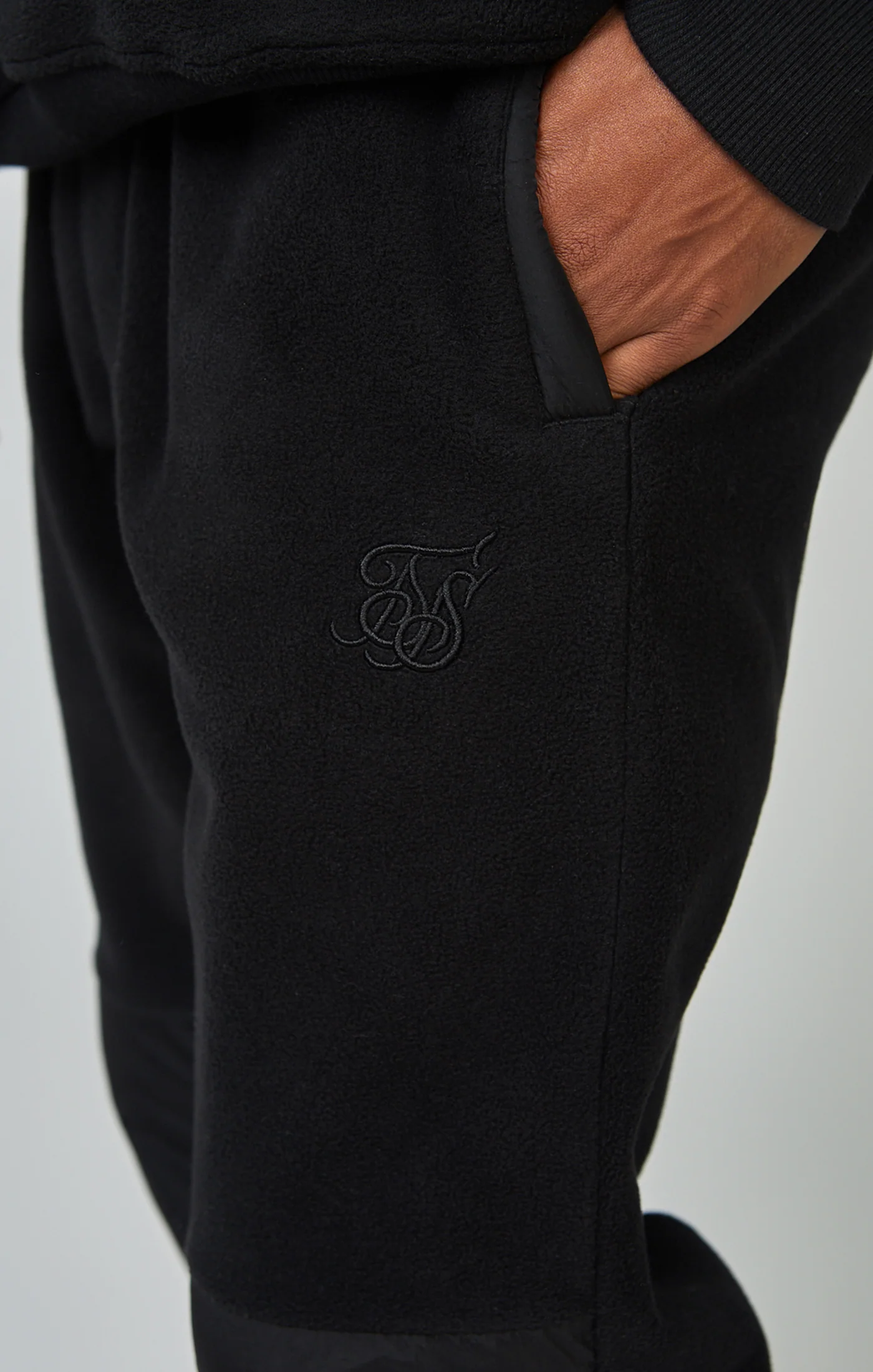 Ecru Polar Fleece Panelled Cuffed Jogger - Image 6