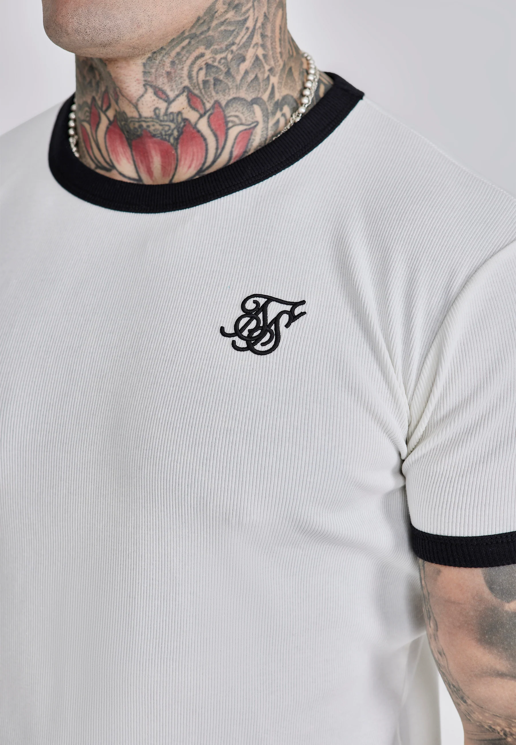 Ecru Ribbed Ringer T-Shirt - Image 2