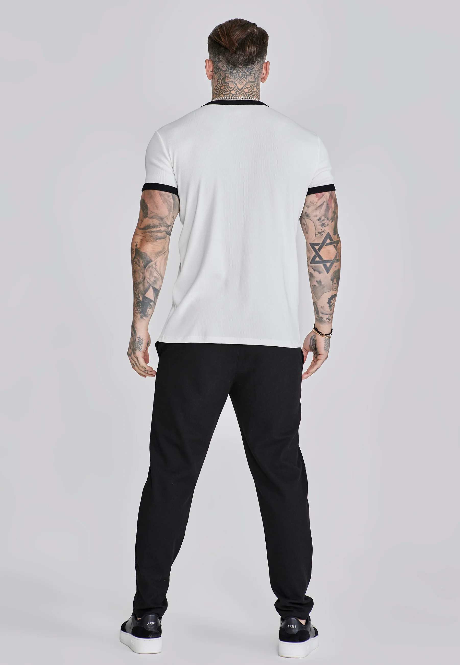 Ecru Ribbed Ringer T-Shirt - Image 5