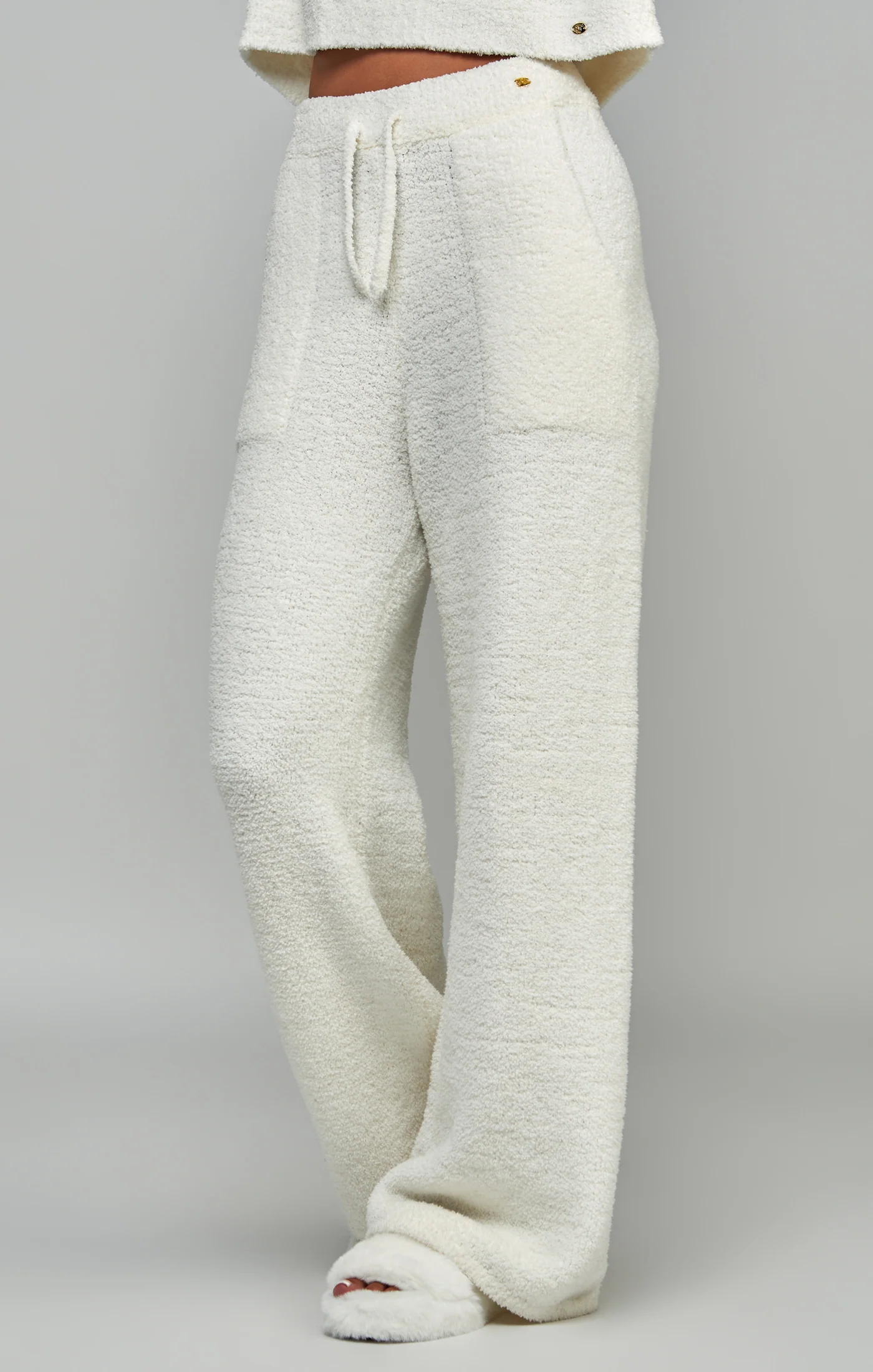 Ecru Wide Leg Lounge Pant