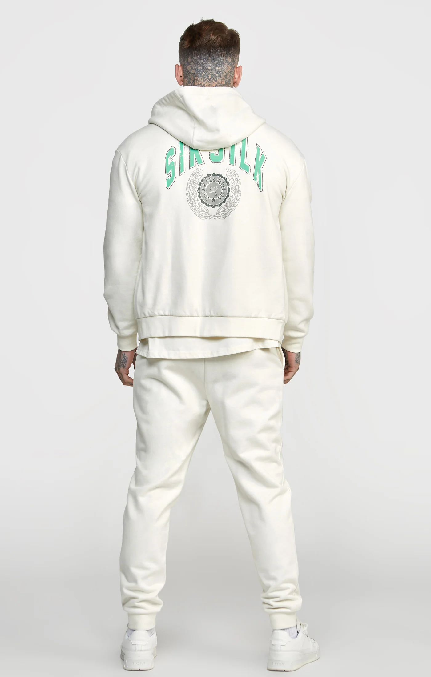 Ecru Zip Thru Varisty Hoodie - Image 5