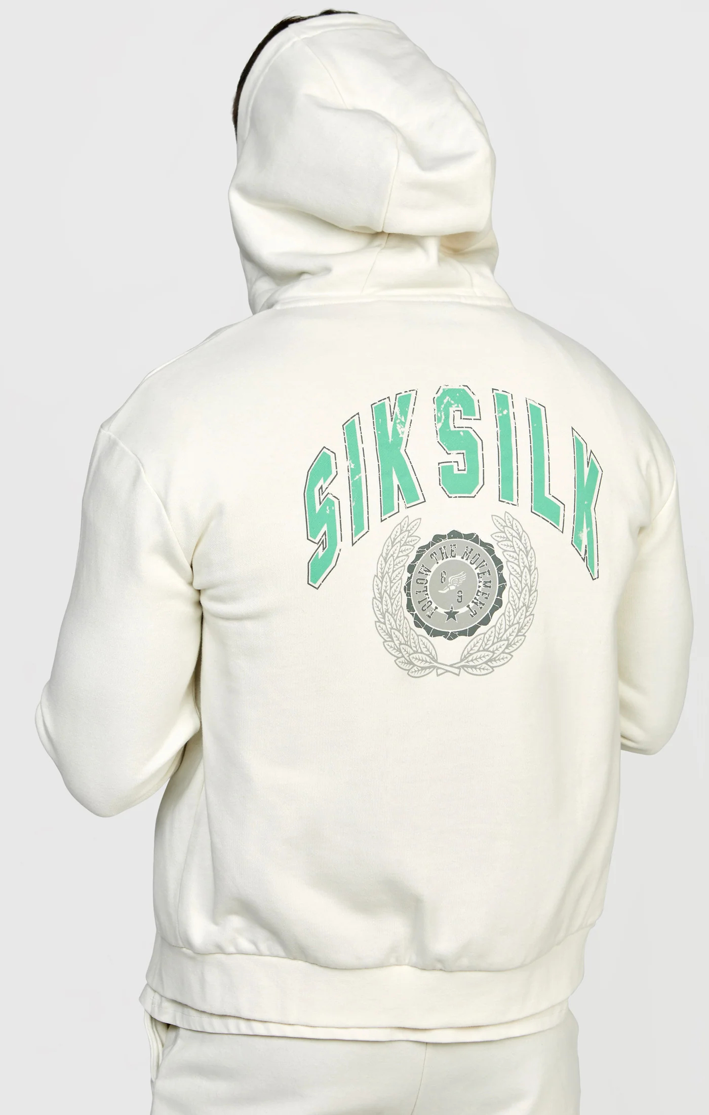 Ecru Zip Thru Varisty Hoodie - Image 6