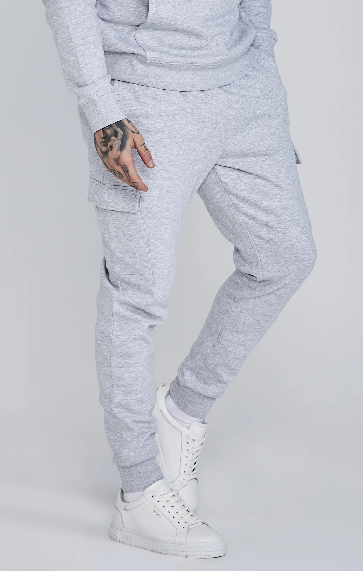 Grey Essentials Cargo Joggers - Image 3