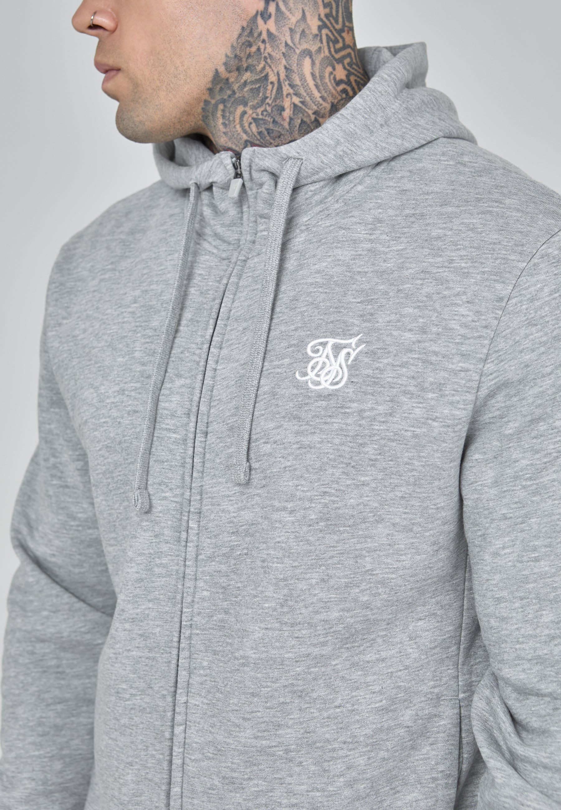 Grey Essentials Full Zip Hoodie - Image 3