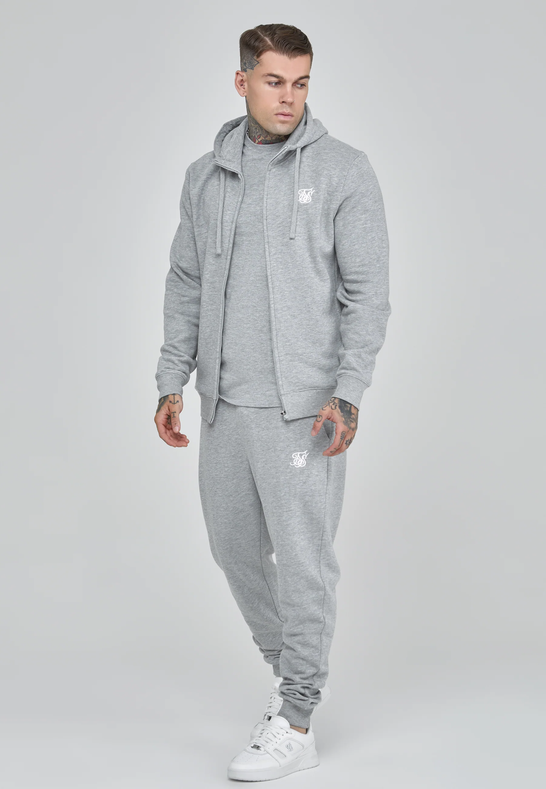 Grey Essentials Full Zip Hoodie - Image 4