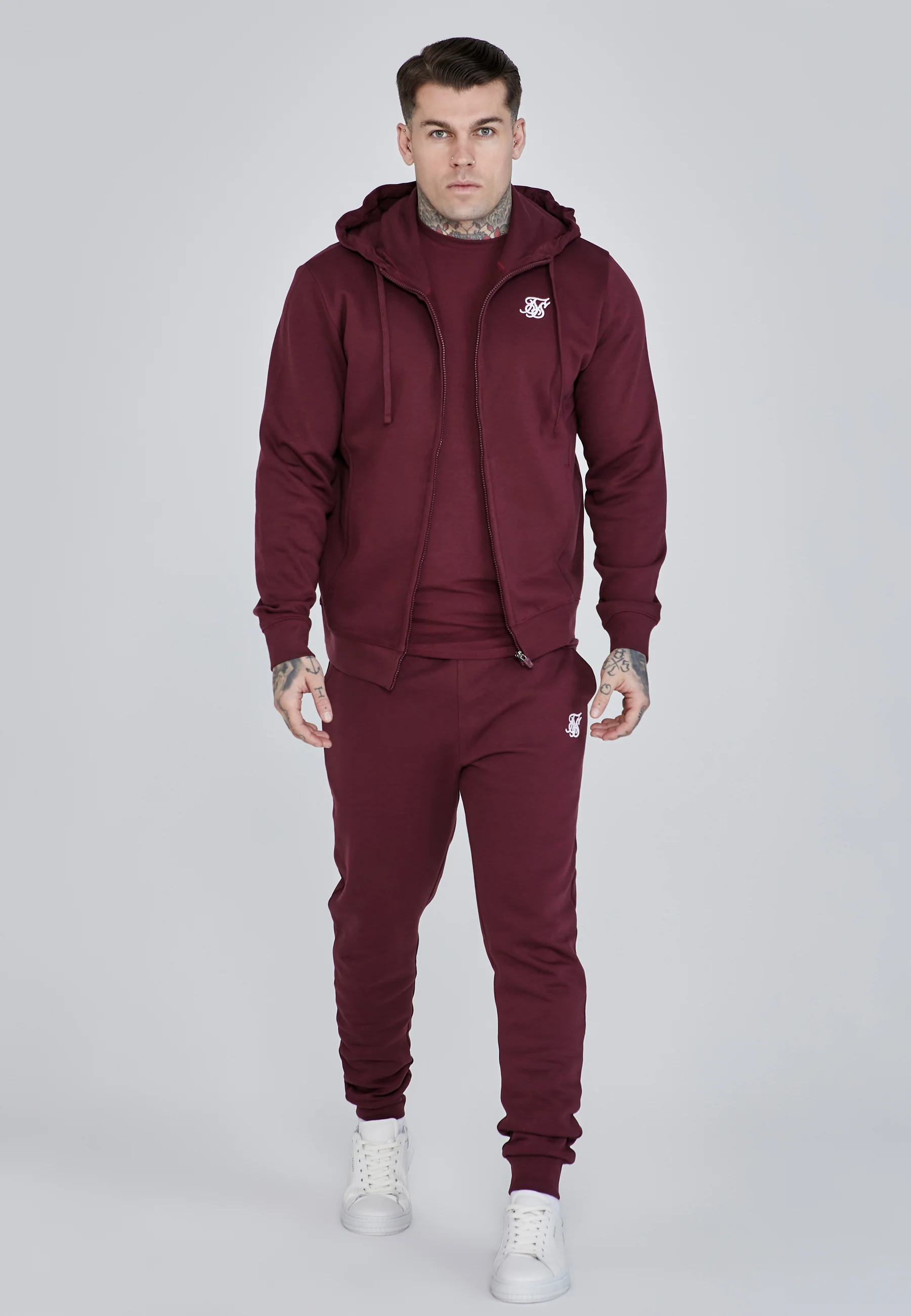 Burgundy Essentials Full Zip Hoodie - Image 3