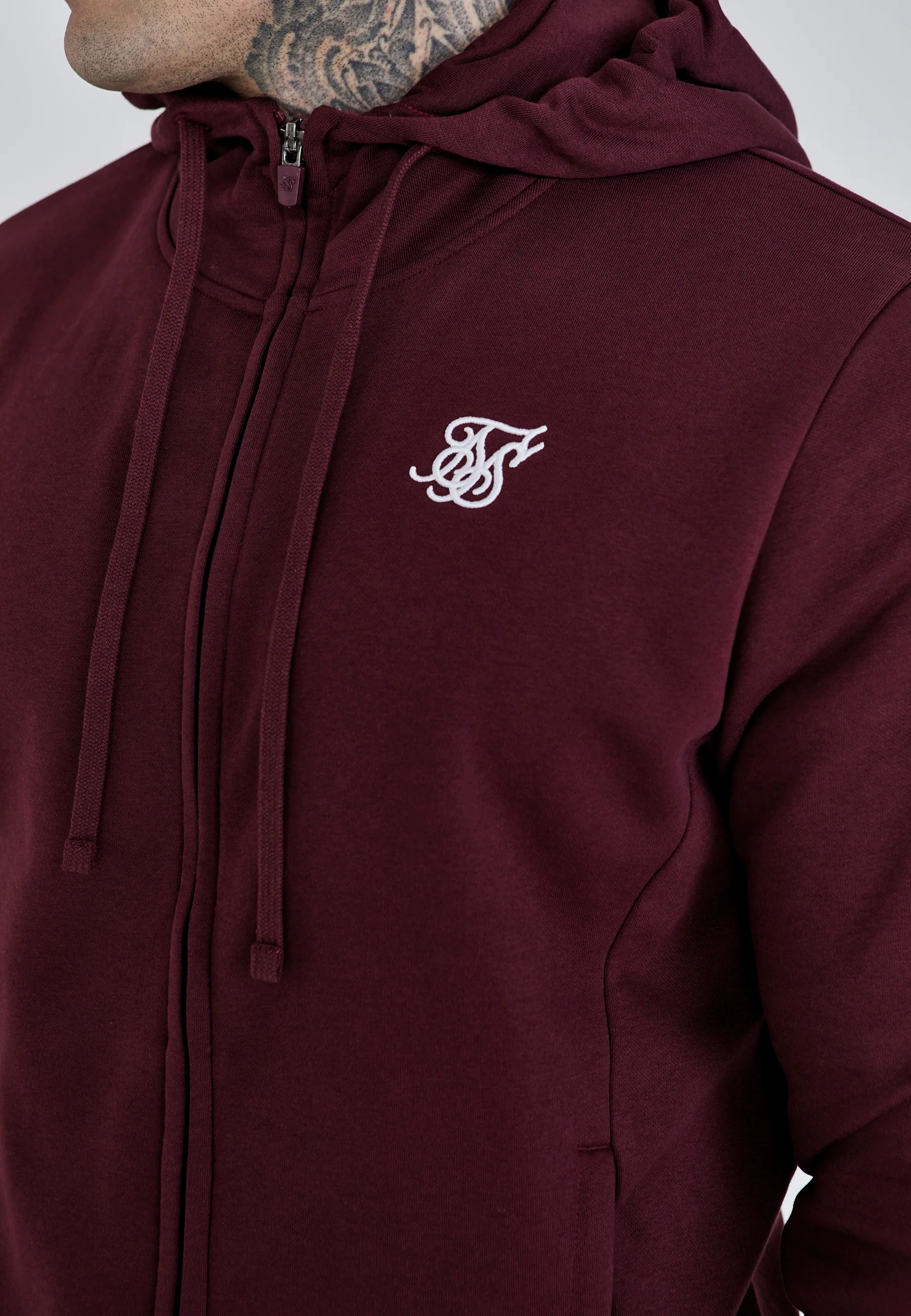 Burgundy Essentials Full Zip Hoodie - Image 4