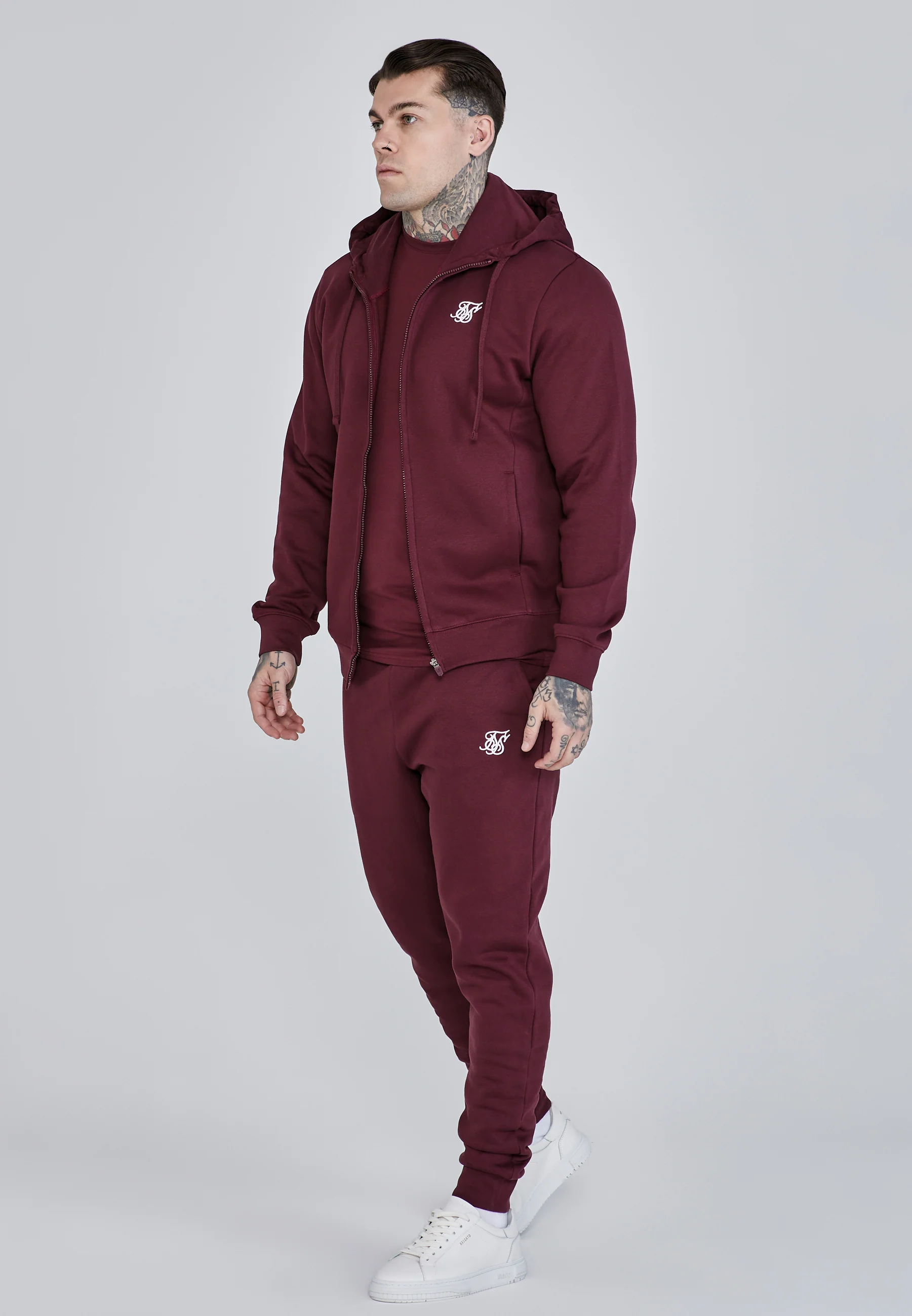 Burgundy Essentials Full Zip Hoodie - Image 5