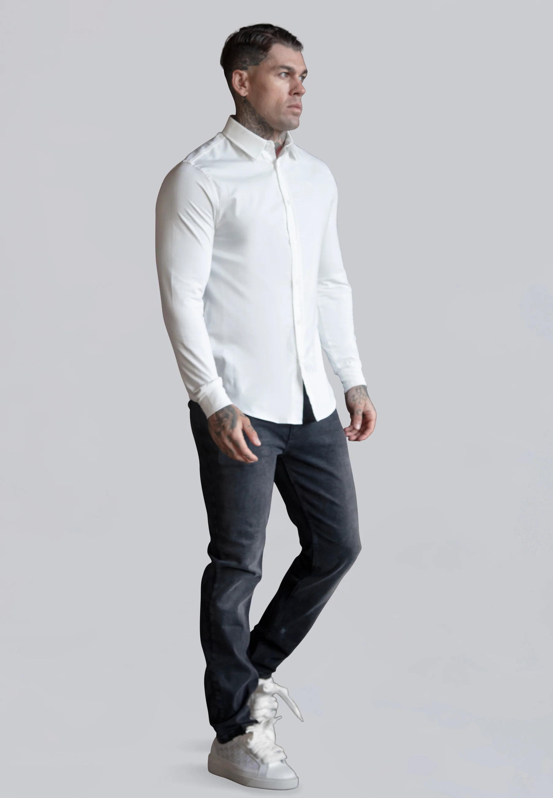White Essentials Long Sleeve Shirt - Image 4