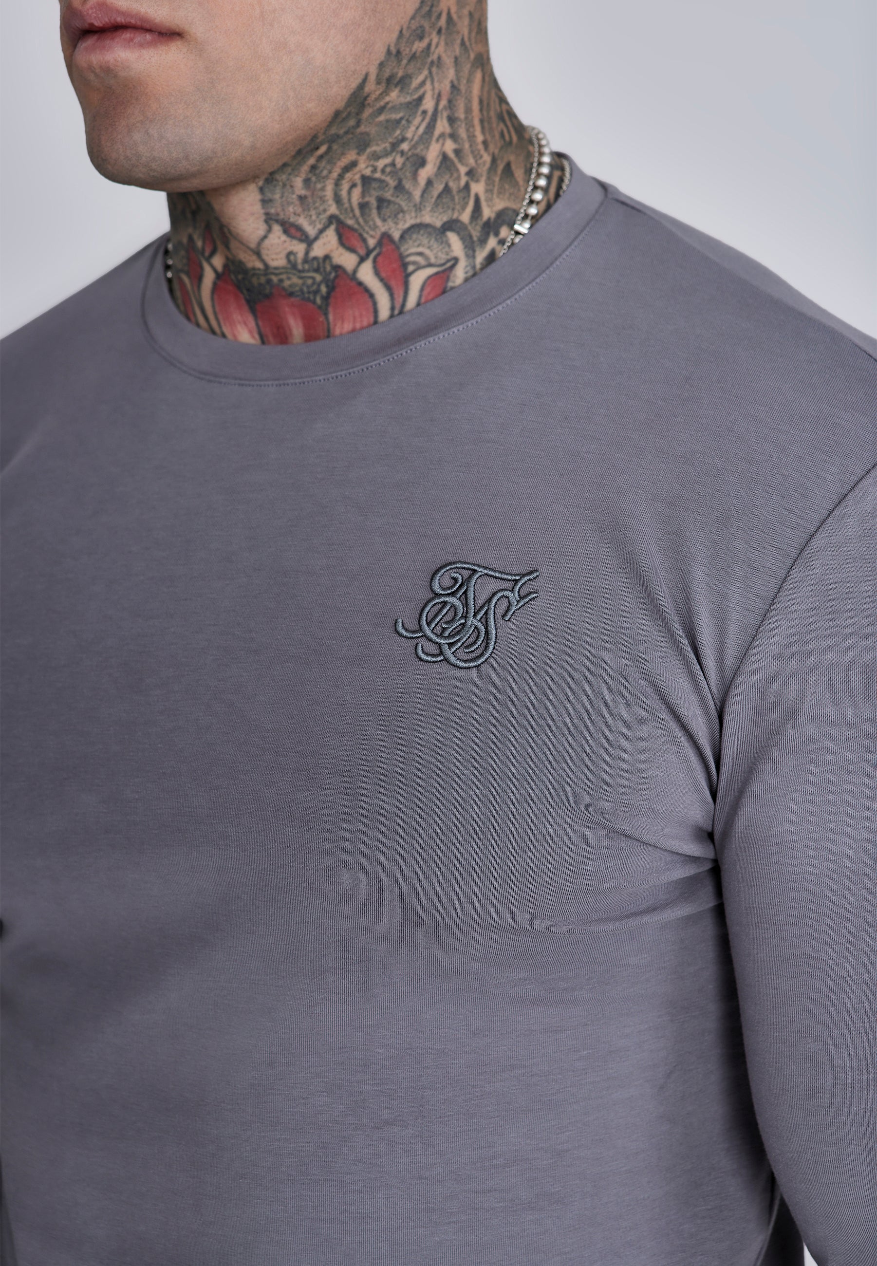 Grey Essentials LS T-Shirt - Image 2