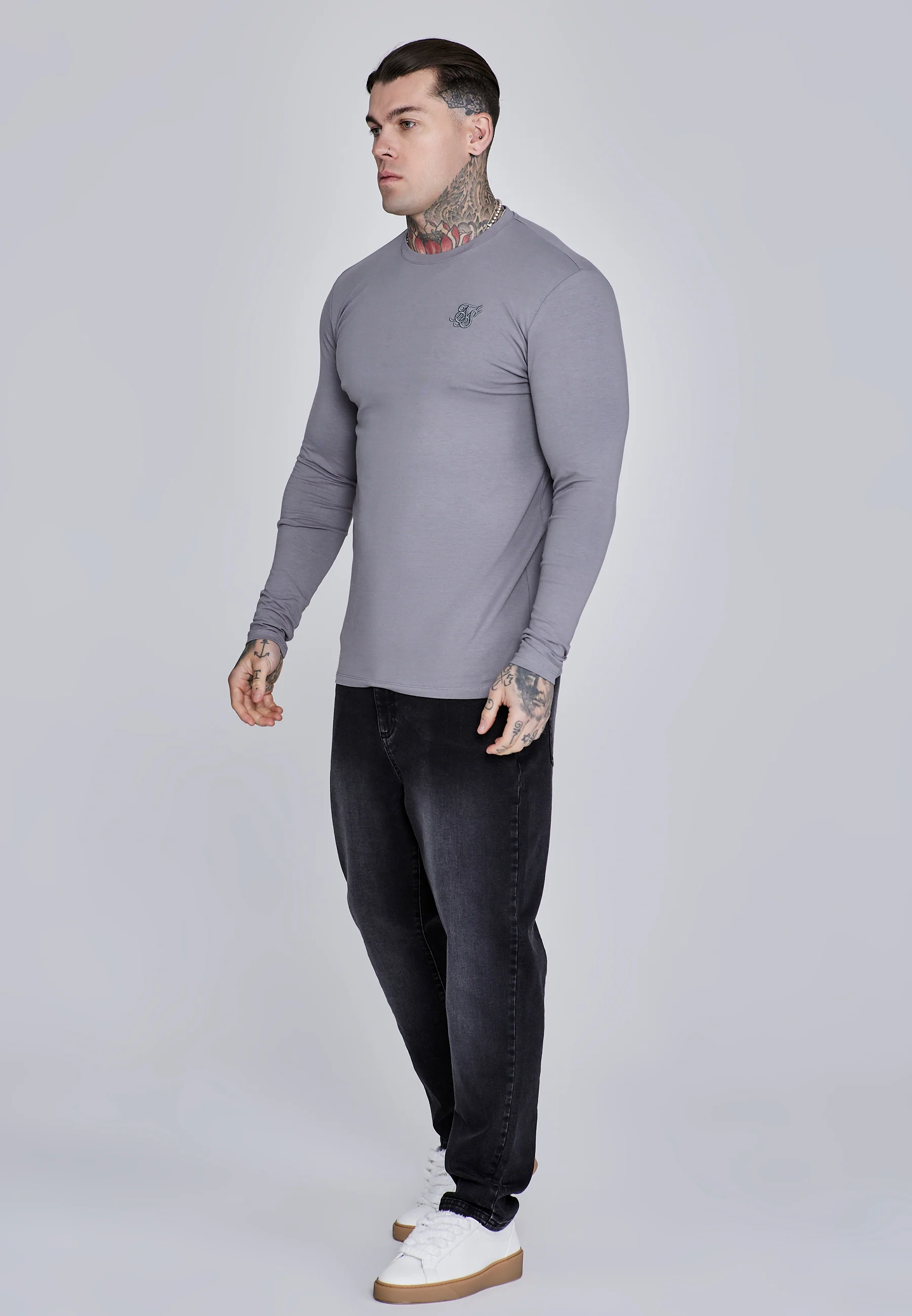 Grey Essentials LS T-Shirt - Image 4