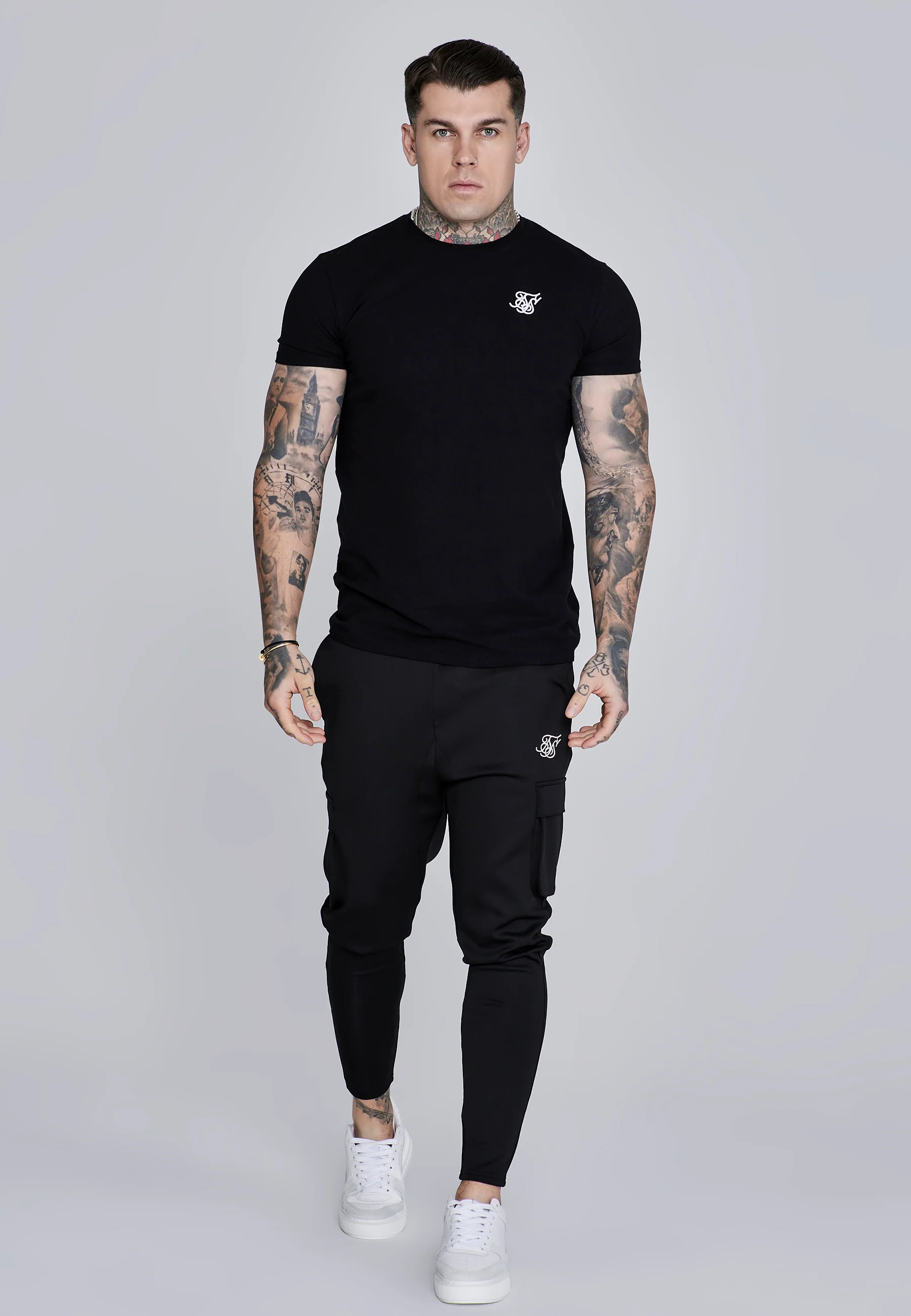 Black Essentials Poly Cargos - Image 4