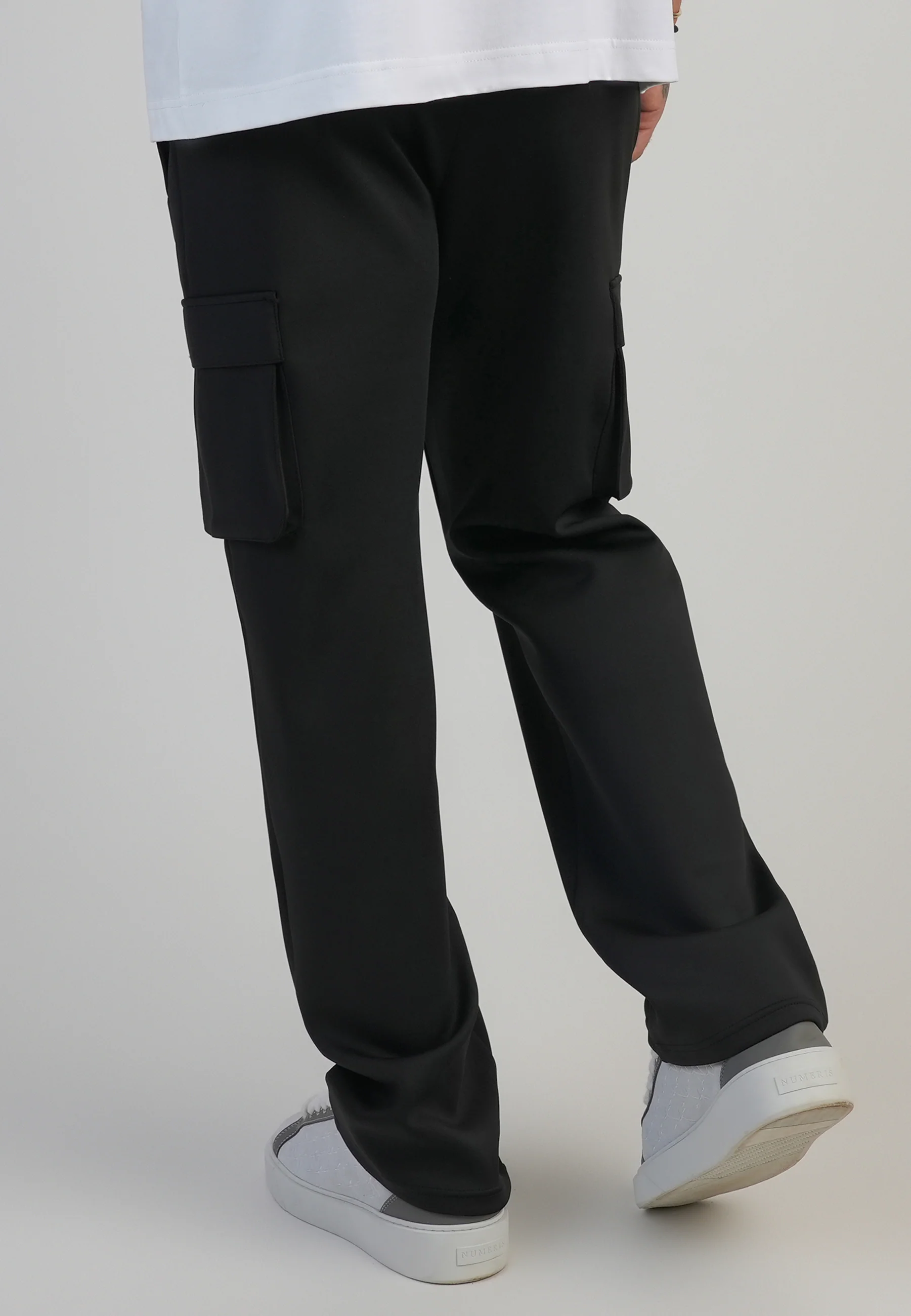 Black Essentials Poly Cargos - Image 3