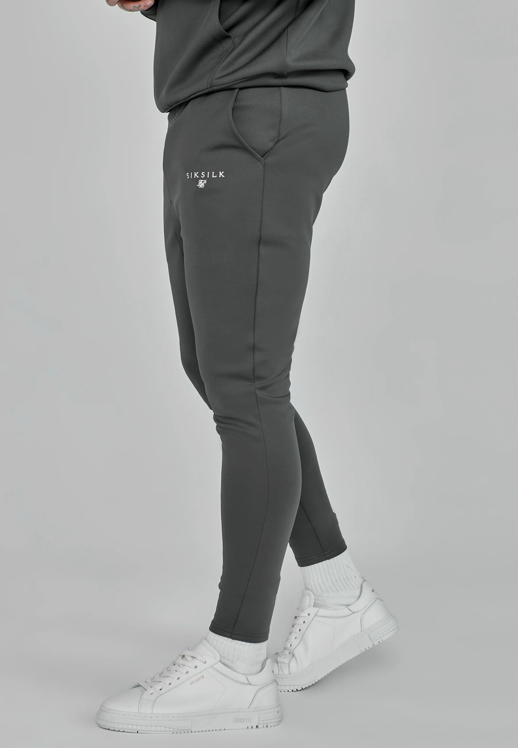 Grey Essentials Poly Joggers - Image 3